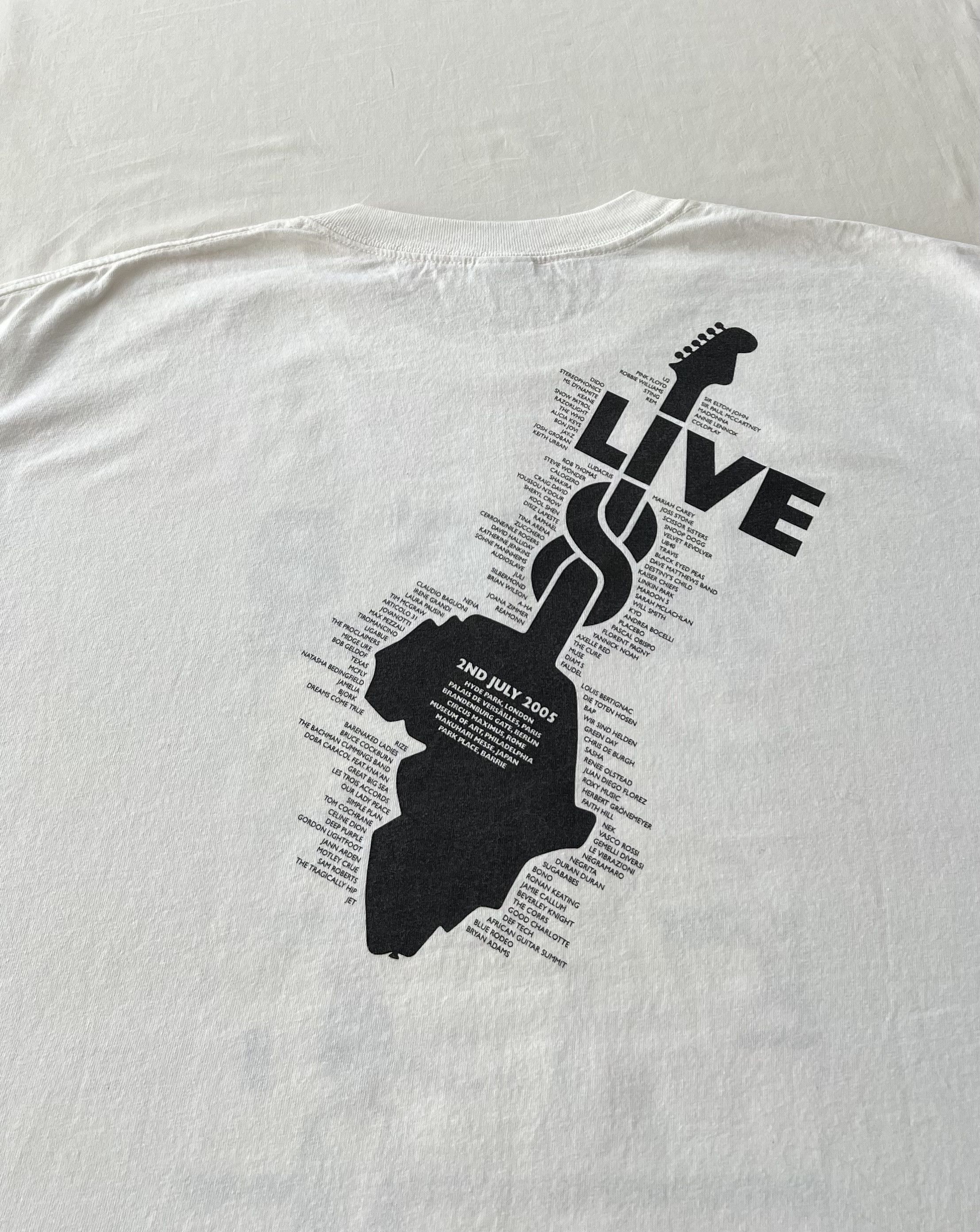 Band Tees Vintage 2005 Live 8 Festival The Long Walk To Justice Tshirt Size US XL / EU 56 / 4 - 16 Thumbnail