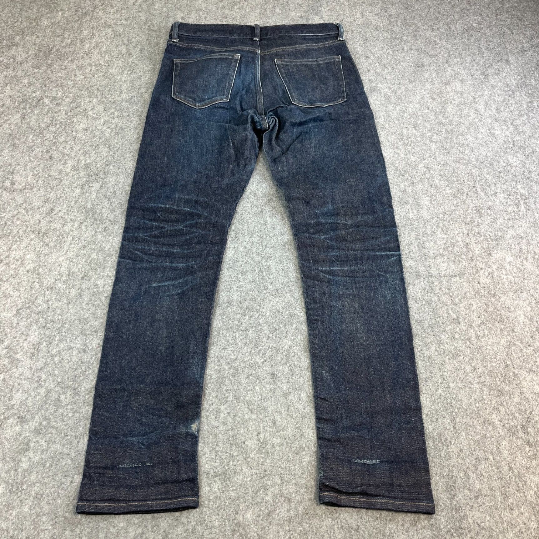 Uniqlo Uniqlo Mens Jeans Slim Straight Fit 32 32 Dark Blue Indigo Denim Slim 32 Jeans Mens Reg 5-Pocket Design Blue Mid Rise Buttons Zip Casual Vintage No Size US 32 / EU 48 - 2 Thumbnail