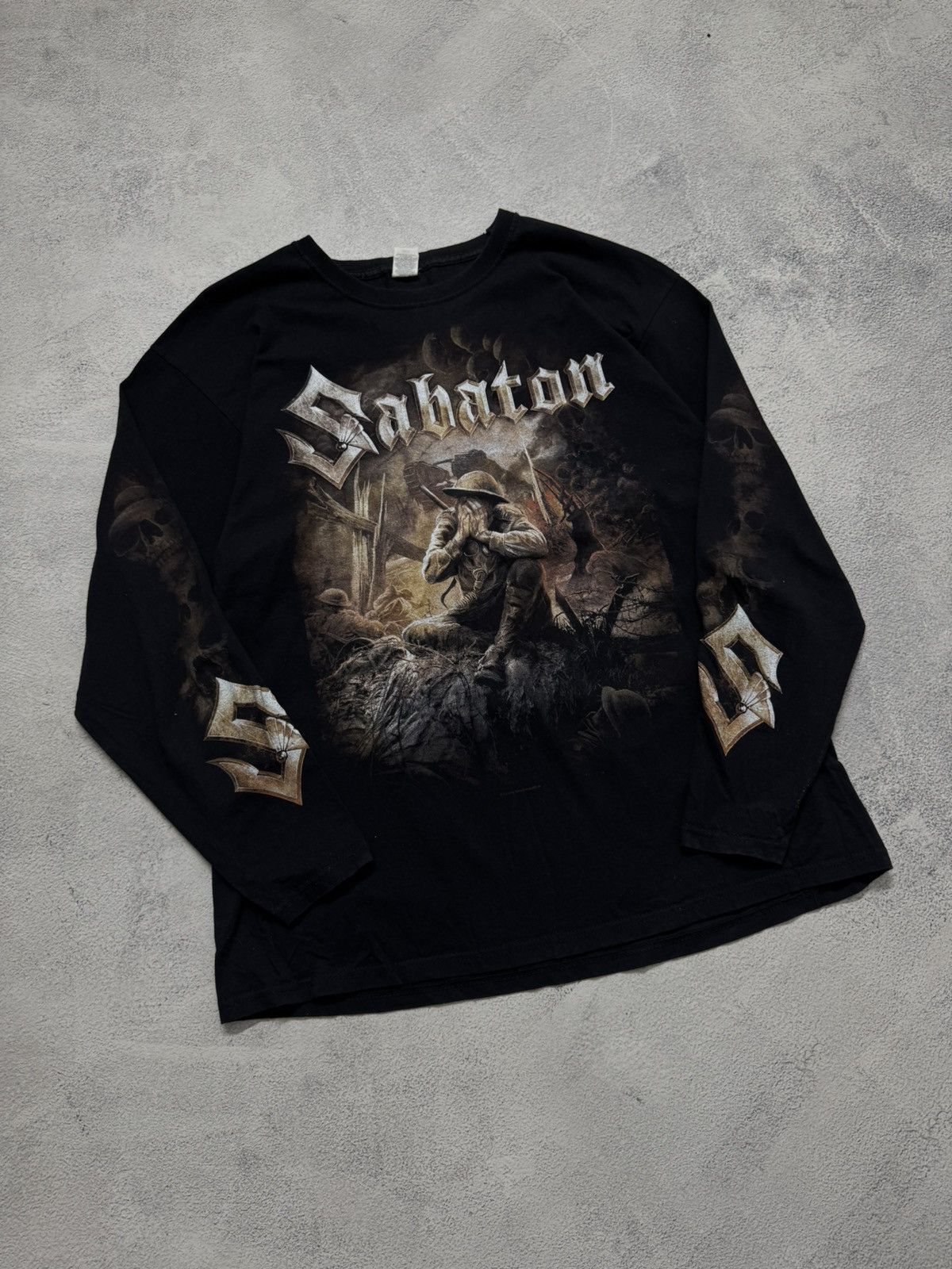 Fruit Of The Loom Vintage Y2k Sabaton Big Logo Print Size US XL / EU 56 / 4 - 6 Thumbnail