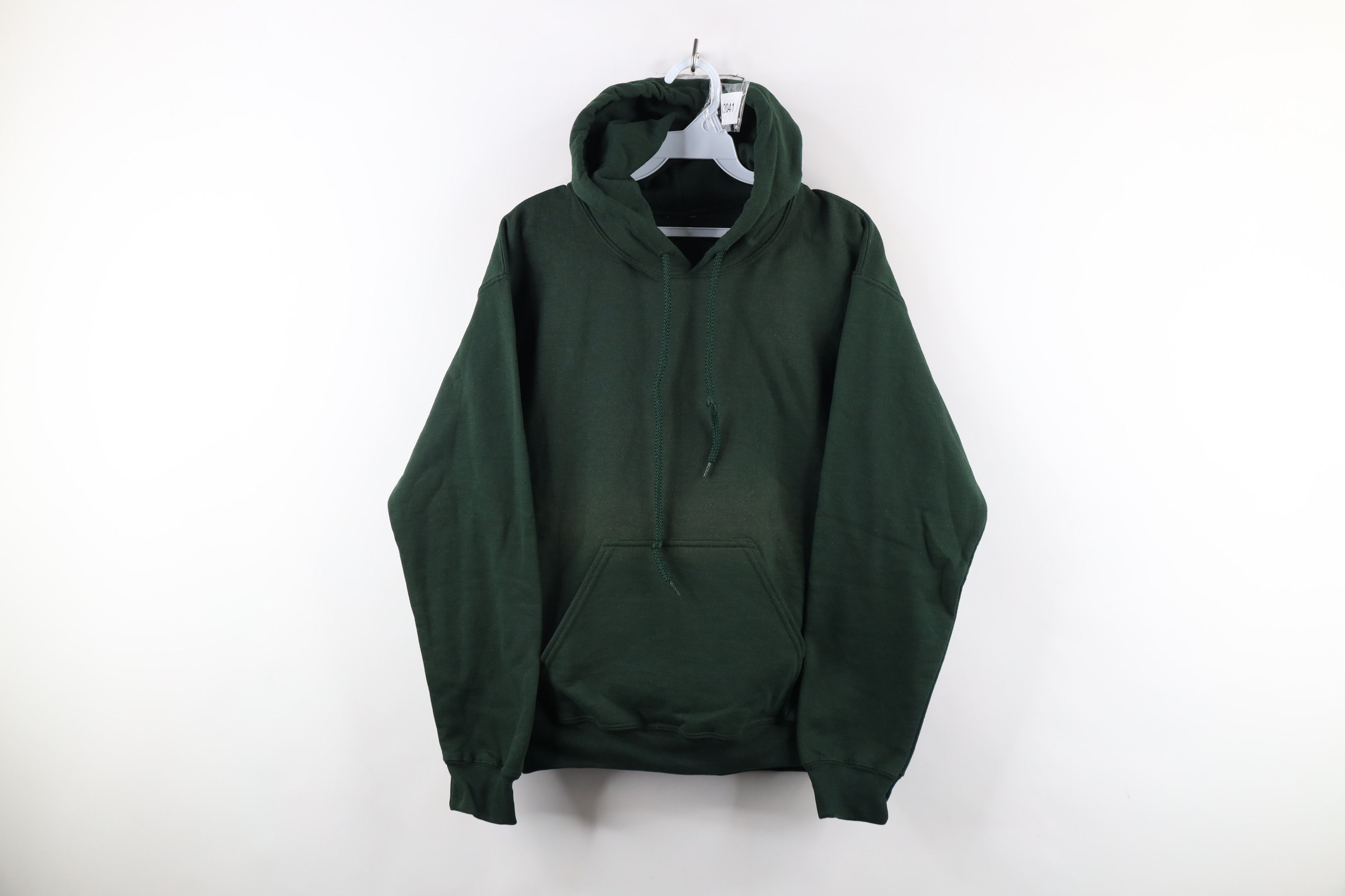 Vintage Vintage 90s Streetwear Blank Hoodie Sweatshirt Hunter Green Size US S / EU 44-46 / 1 - 1 Thumbnail