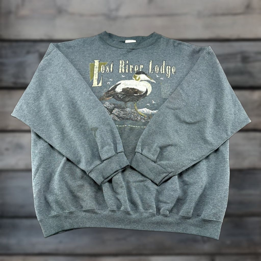 Tultex VINTAGE Tultex Sweatshirt Men 2XL Blue Pullover Crew Neck 90s Distressed Logo 1/2 Zip 1/4 Zip Fleece Cotton Regular Winter Fall Spring Size US XXL / EU 58 / 5 - 1 Thumbnail