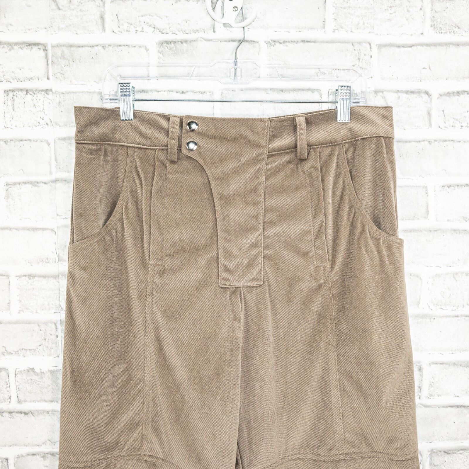 Goodfight Goodfight Textured Layered Trouser Pants wide leg in Tan Size US 32 / EU 48 - 5 Thumbnail