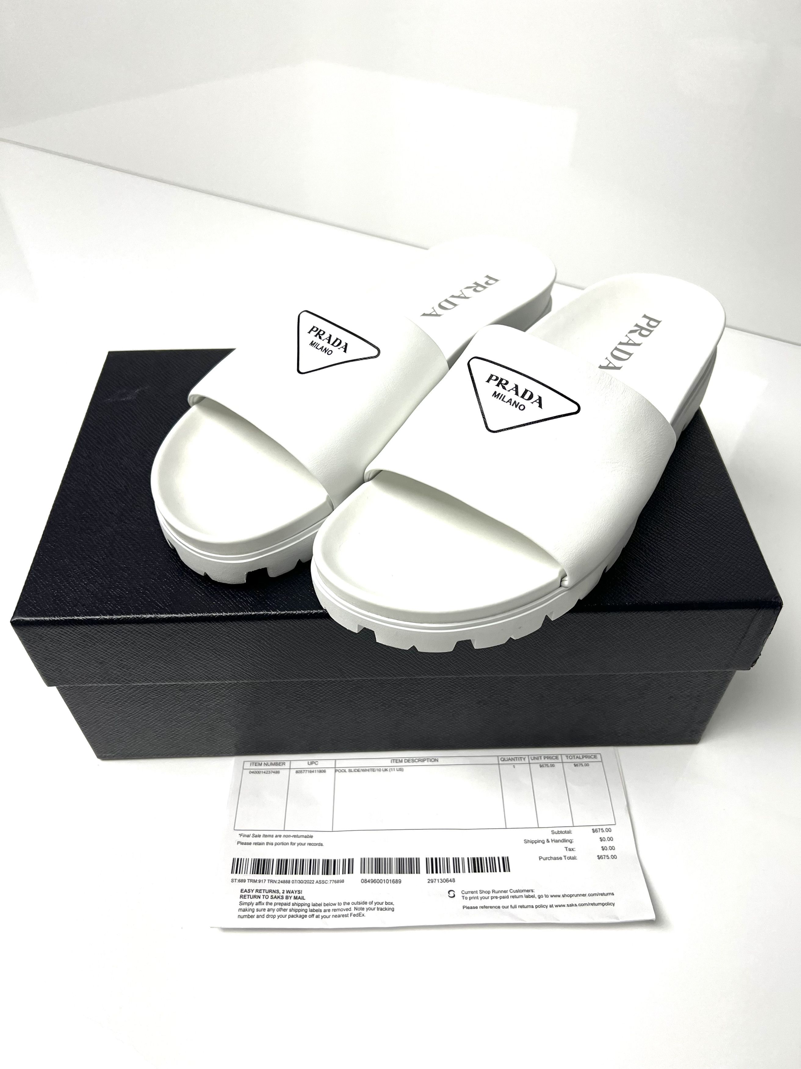 Prada PRADA Lug Sole Leather Slides / Sandals Size US 11 / EU 44 - 7 Thumbnail