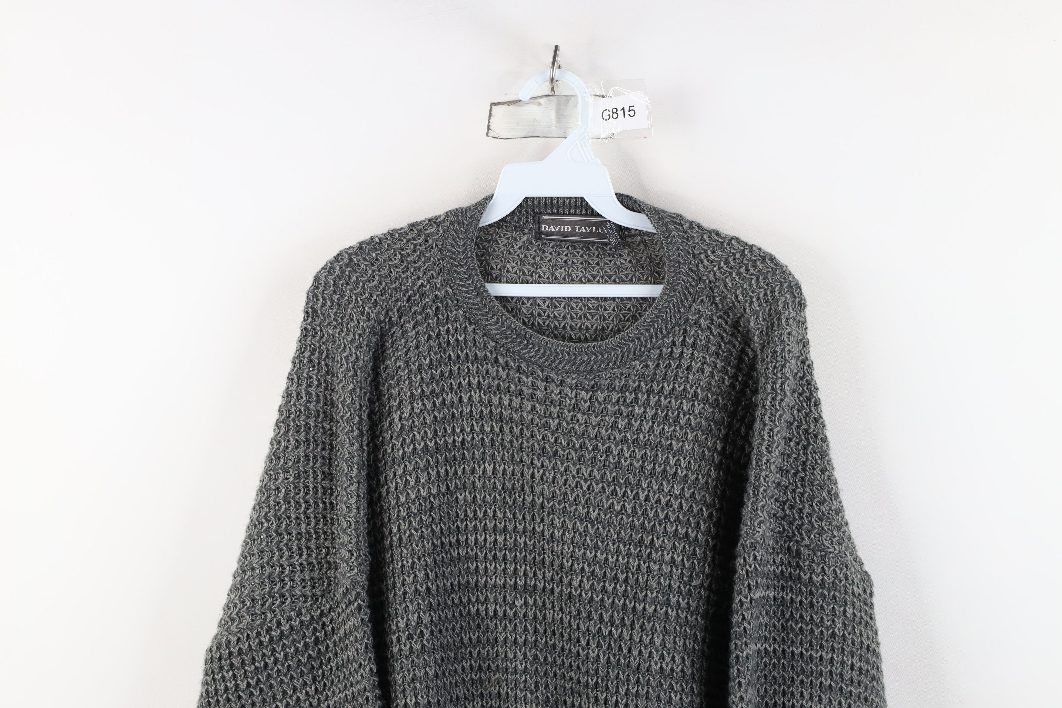 Vintage Vintage 90s Streetwear Chunky Thermal Knit Sweater Gray USA Size US L / EU 52-54 / 3 - 2 Thumbnail