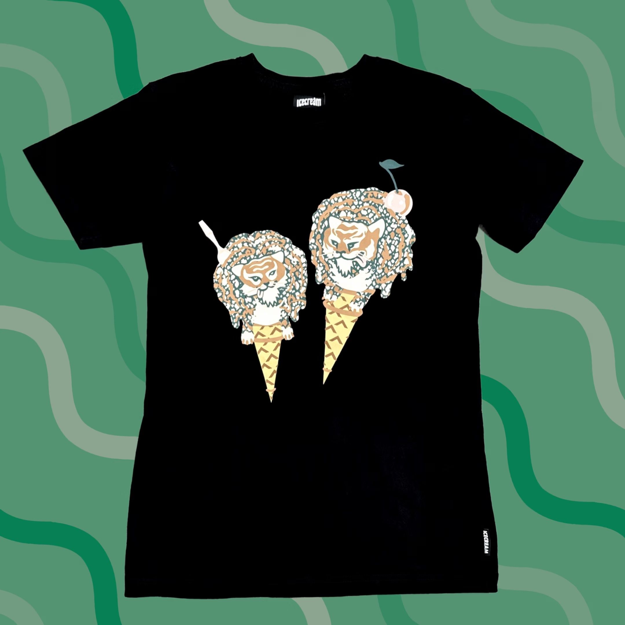 Vintage Ice Cream mens Black t shirt Tiger Scoop 2 sided size small Designer streetwear Size US S / EU 44-46 / 1 - 1 Thumbnail