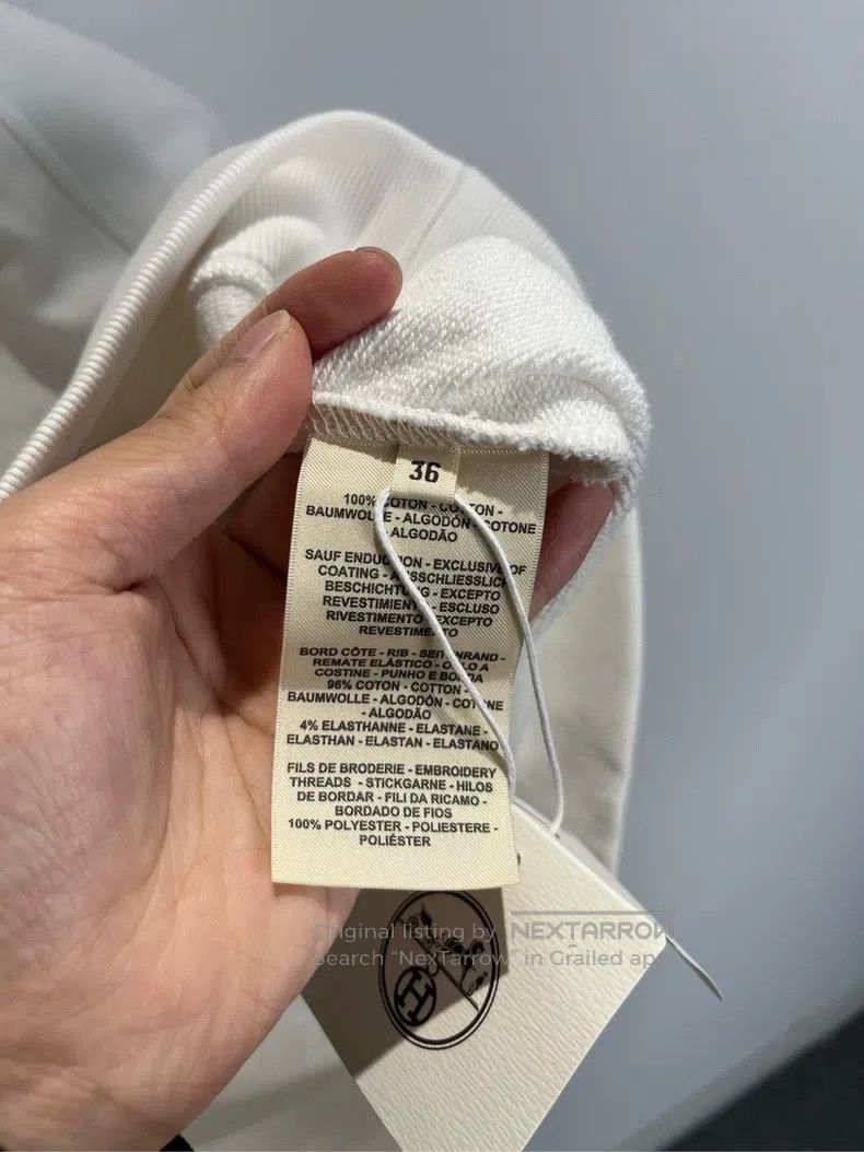 Hermes Hermes White Printed Pattern Long Sleeve Sweatshirt Size XS / US 0-2 / IT 36-38 - 5 Thumbnail