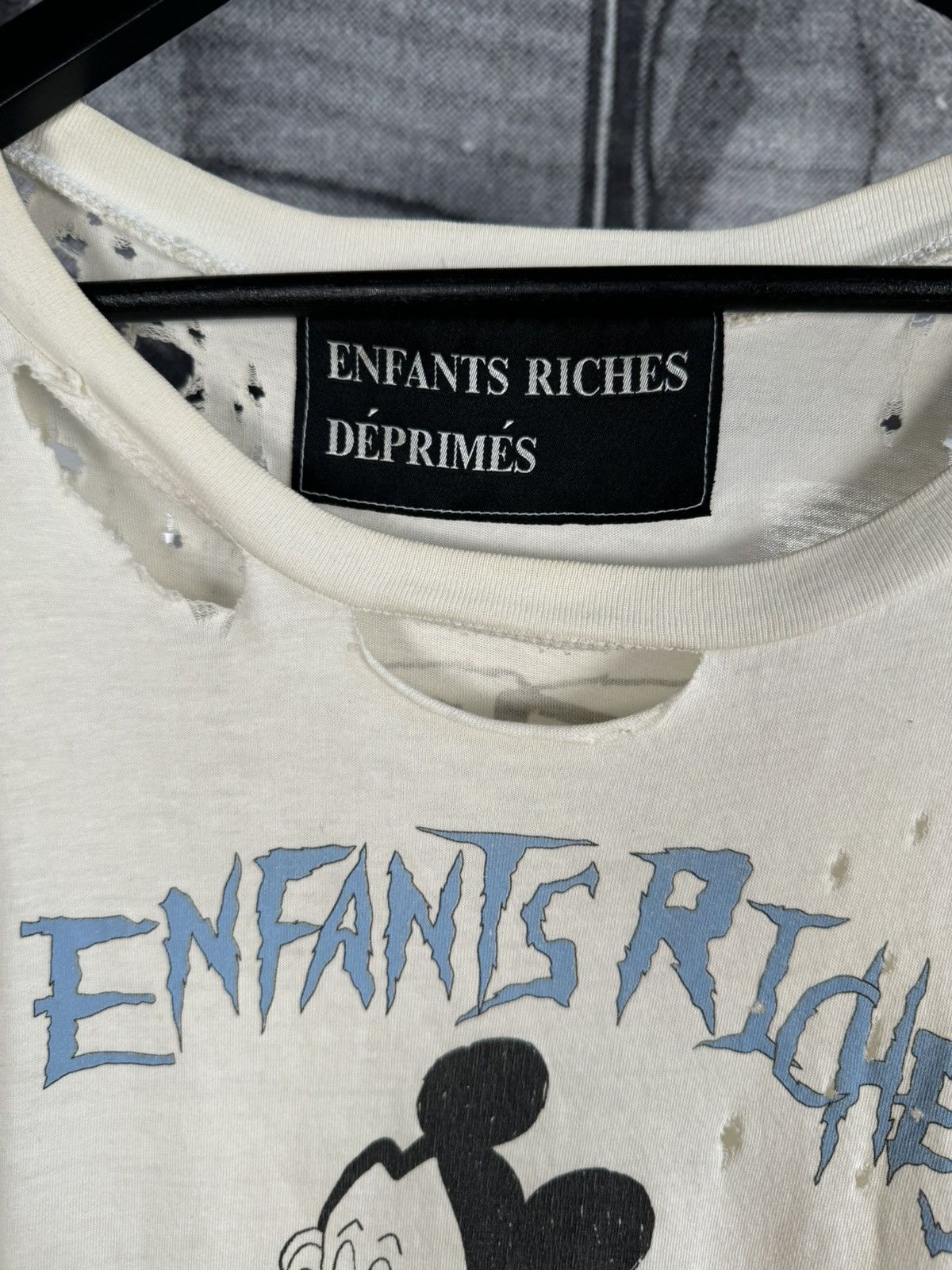 Enfants Riches Deprimes 🚭2017 GRAIL🚭1 of 25 HAND-THRASHED "SAD MICKEY" COLLAB SHIRT Size US L / EU 52-54 / 3 - 9 Thumbnail