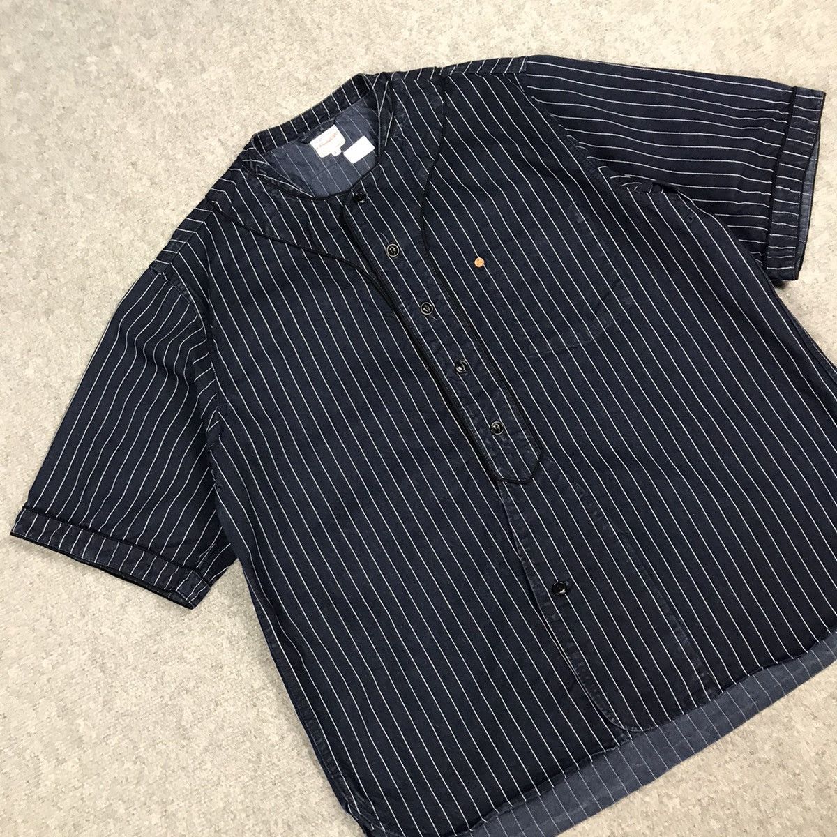 Indigo × Japanese Brand × Momotaro Jeans OG MOMOTARO DENIM INDIGO BASEBALL DESIGN BUTTON UP SHIRT Size US L / EU 52-54 / 3 - 3 Thumbnail