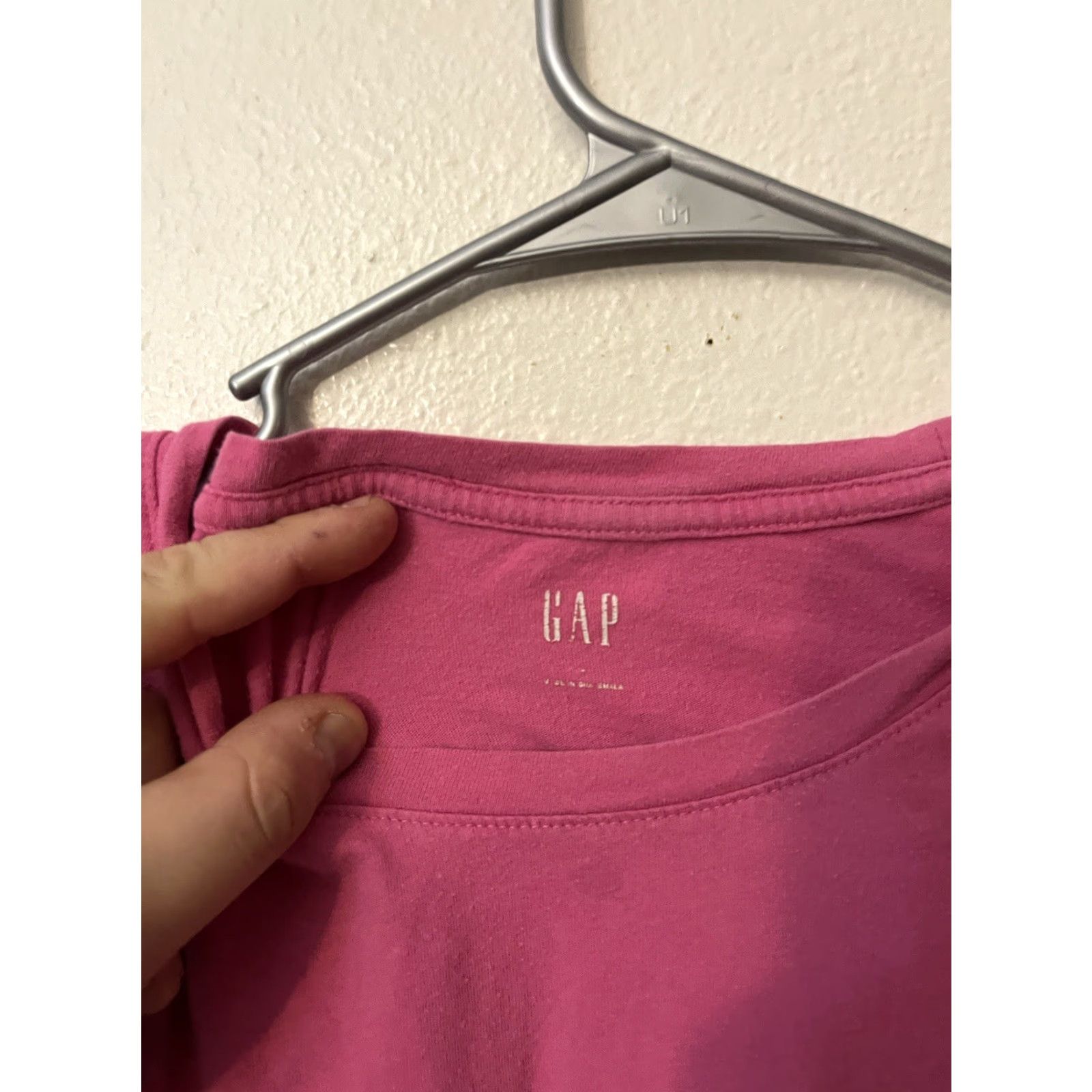 Gap GAP Women's T-Shirt Short Sleeve Round Neck Pink Large Logo Vintage Size L / US 10 / IT 46 - 2 Thumbnail