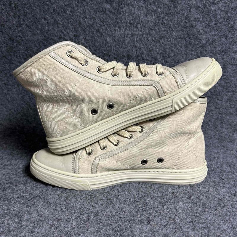 Gucci Gucci High-Top Monogram Canvas Sneakers for Women - Size US 7.5 / IT 37.5 - 7 Thumbnail