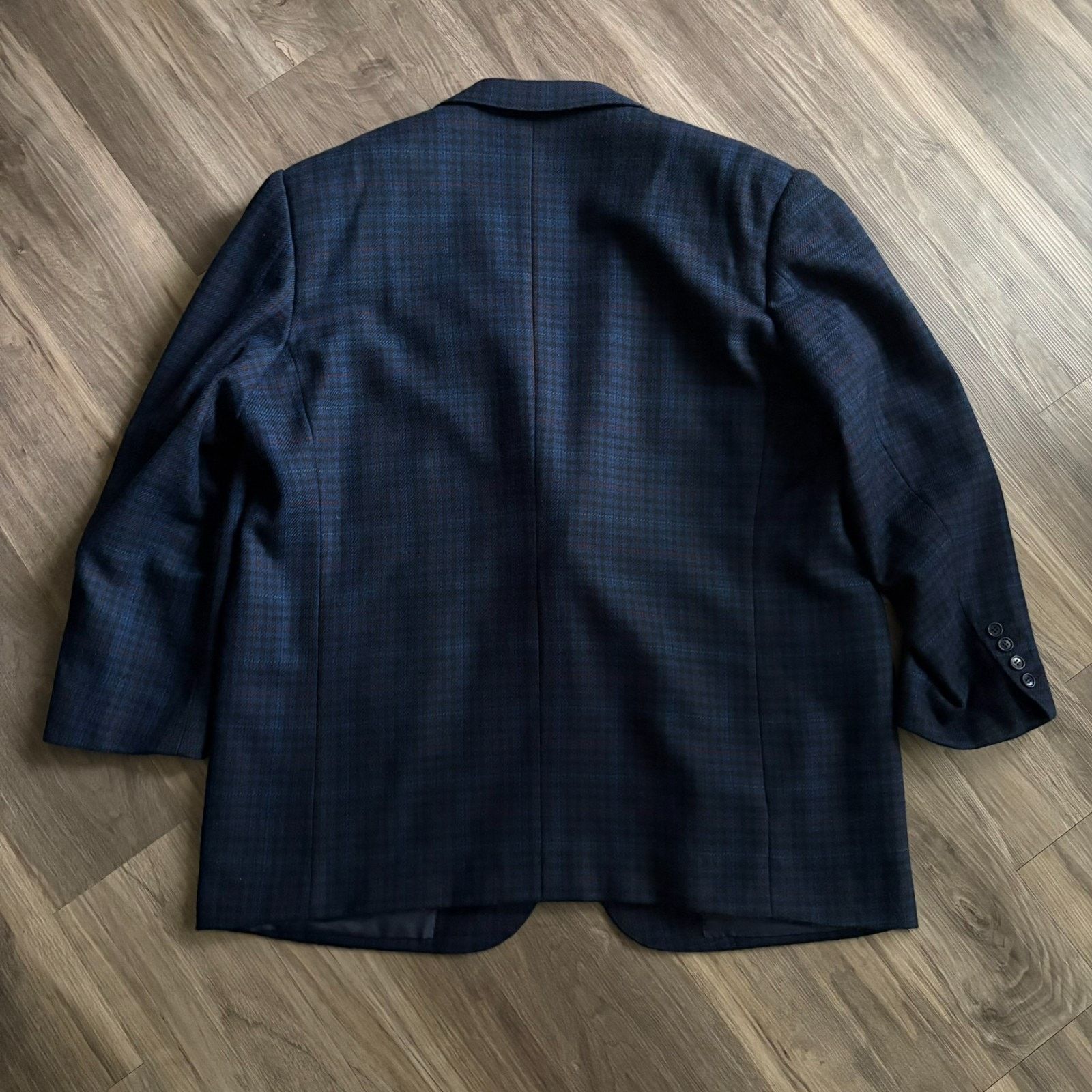 SCABAL Scabal Super 130s Wool Blue Plaid Blazer Men's Size 52R Size 52R - 10 Thumbnail