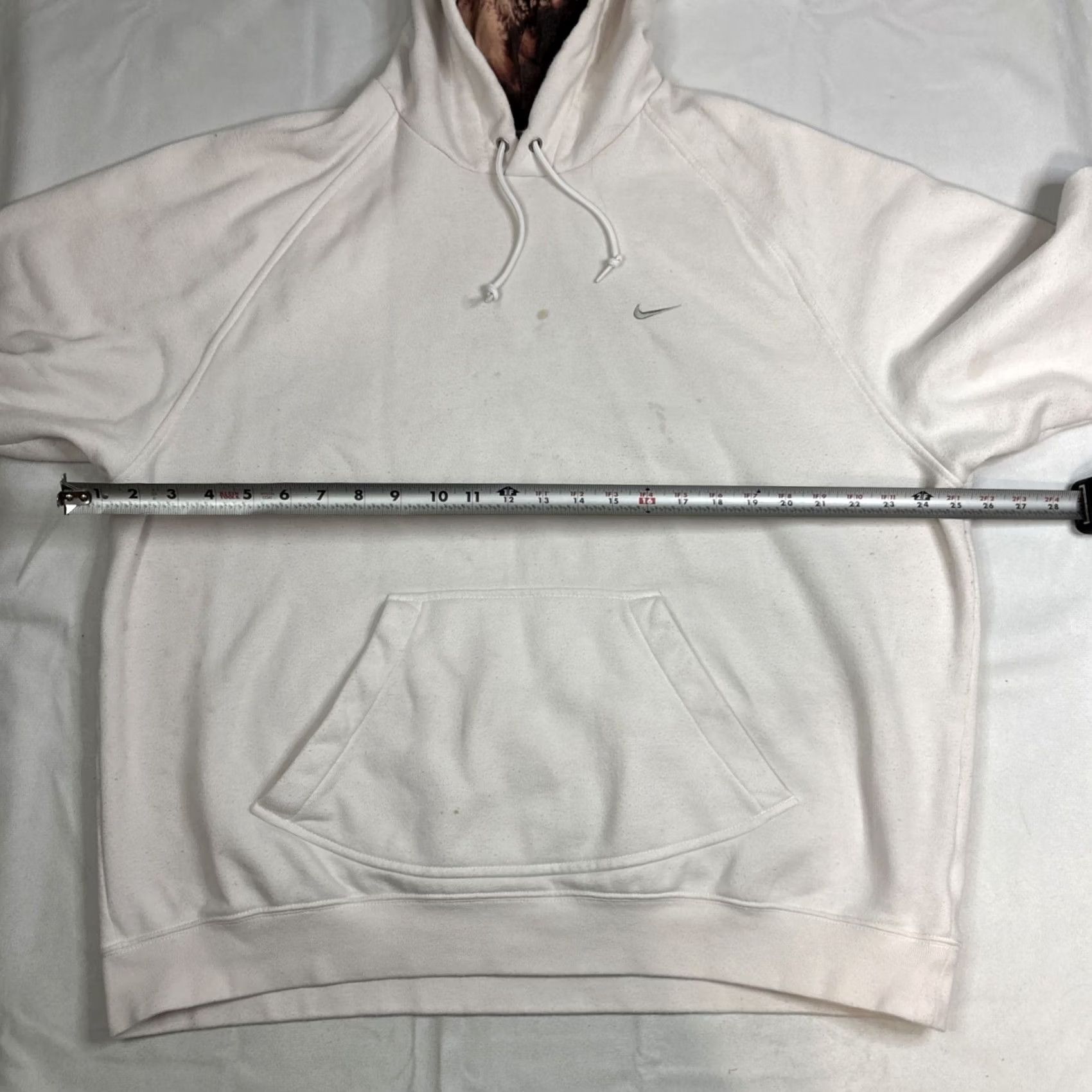 Nike VINTAGE Nike Hoodie Pullover Hooded Men XL Gray White Bleached Hood Tag Stains on front Size US XL / EU 56 / 4 - 3 Thumbnail