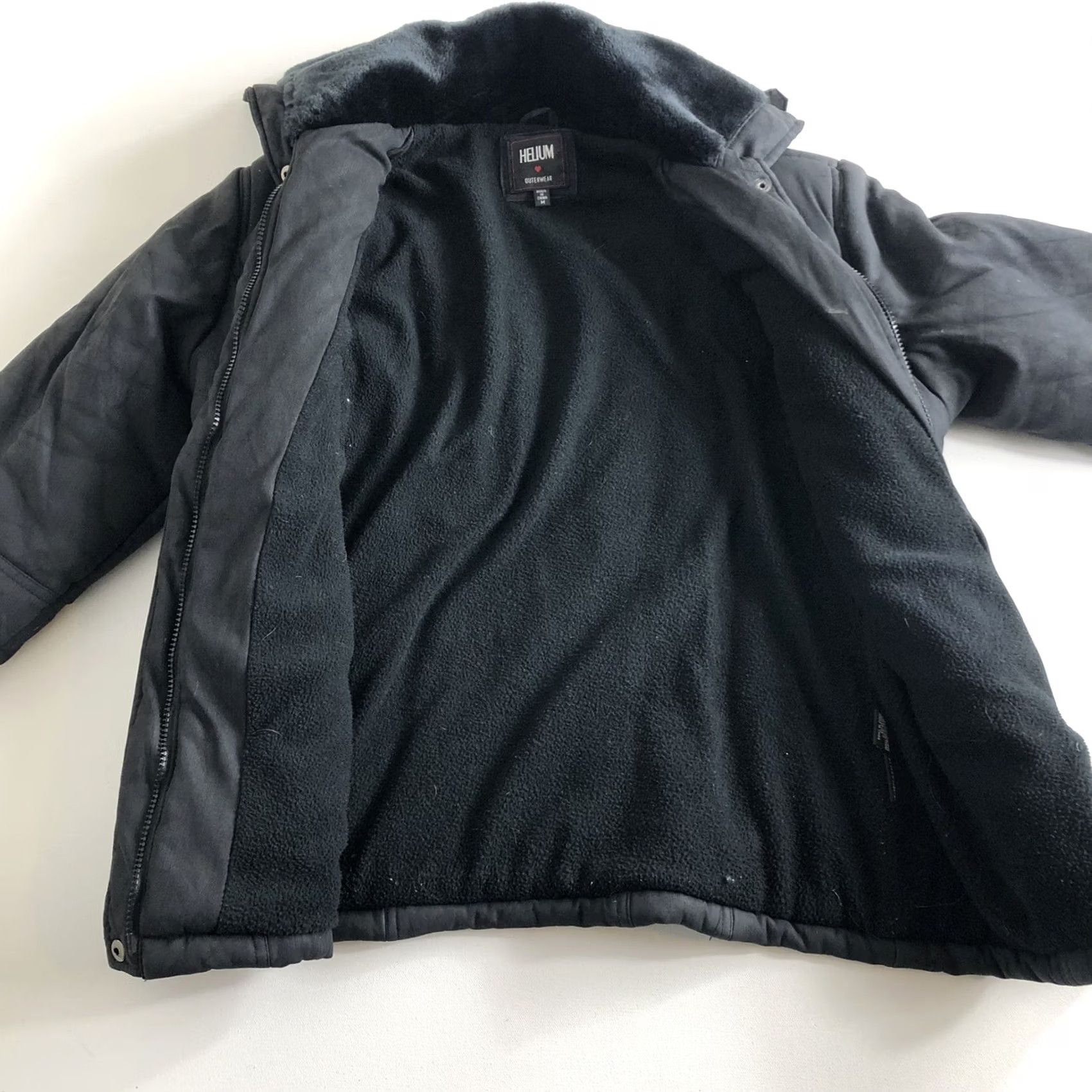 Vintage VINTAGE Helium Outerwear Womens Coat Fur Fleece Lined Coat Jacket Black Medium Size M / US 6-8 / IT 42-44 - 2 Thumbnail