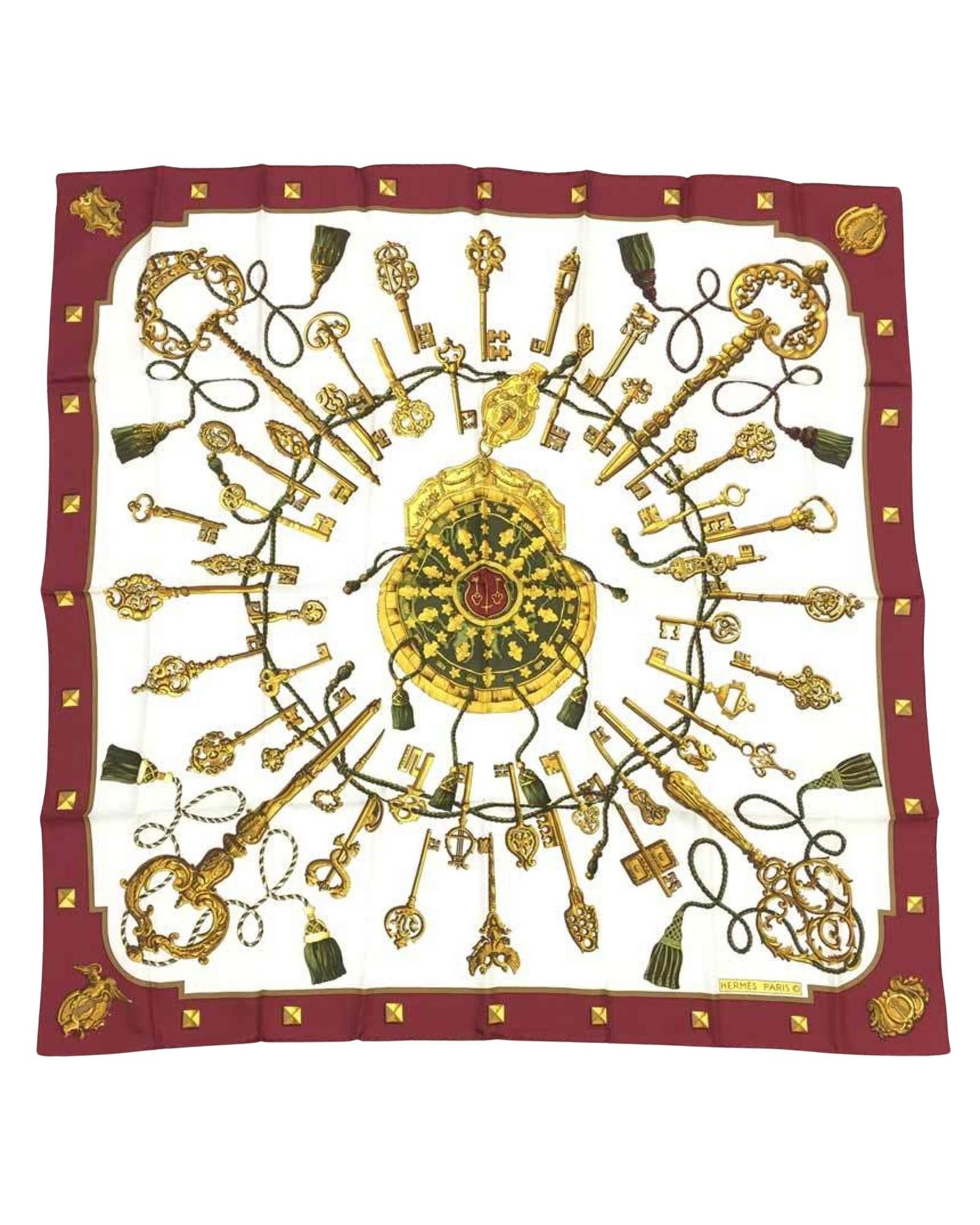 image of Hermes Silk White Designer Scarf, Women's