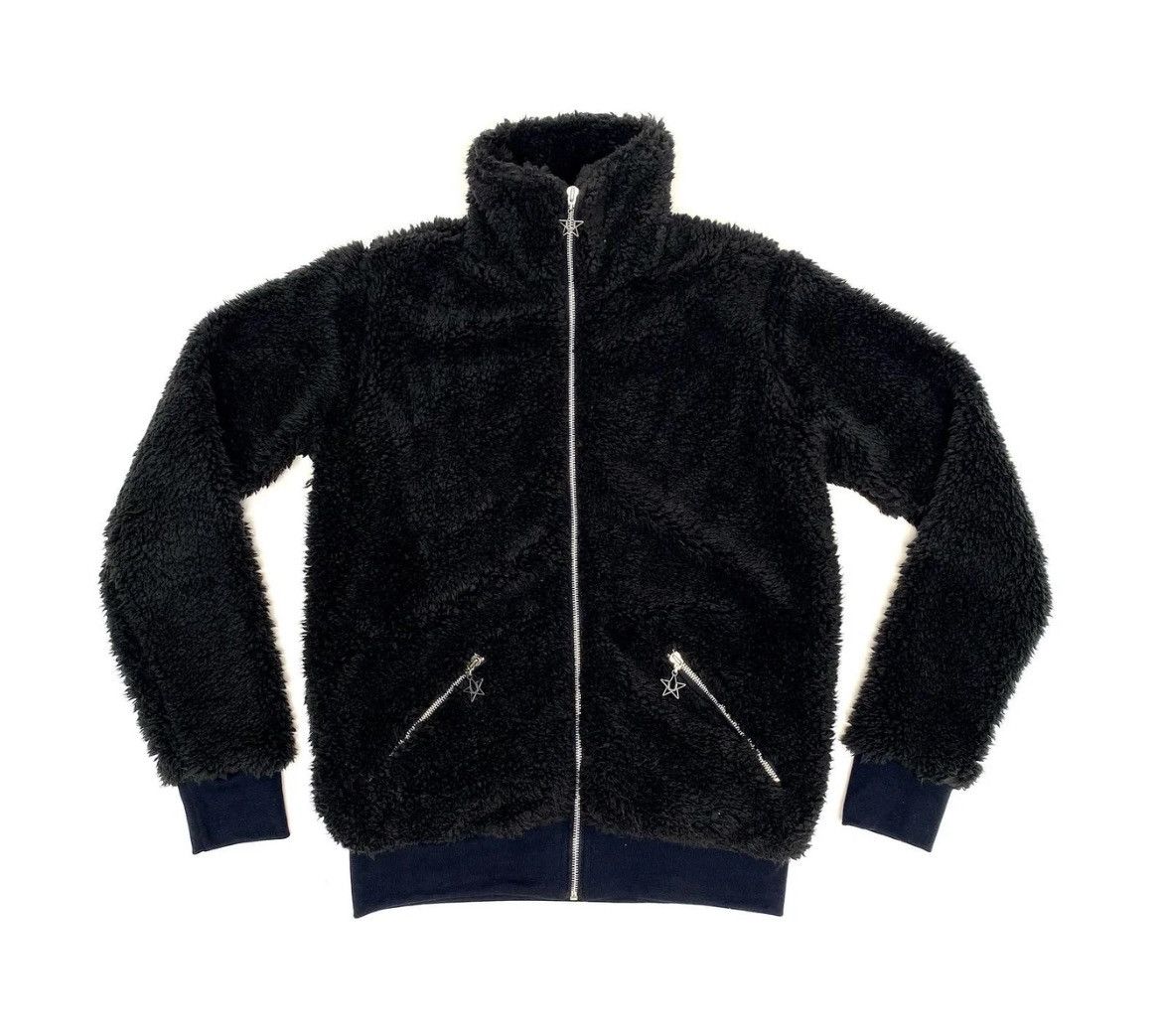 Sherpa Rhombus Textured Zip Up Hooded Jacket