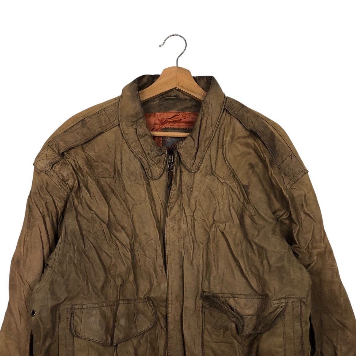 Japanese Brand 📌Vintage Bomber Leather Jacket Fly Adventure Bound Size US L / EU 52-54 / 3 - 4 Thumbnail