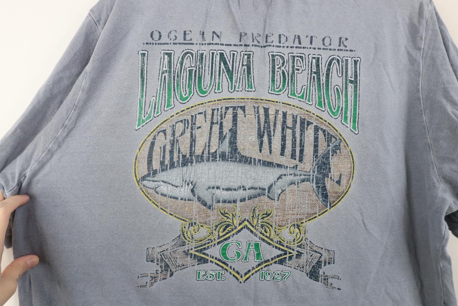 Vintage Vintage 90s Streetwear Laguna Beach White Shark T-Shirt Size US M / EU 48-50 / 2 - 10 Thumbnail