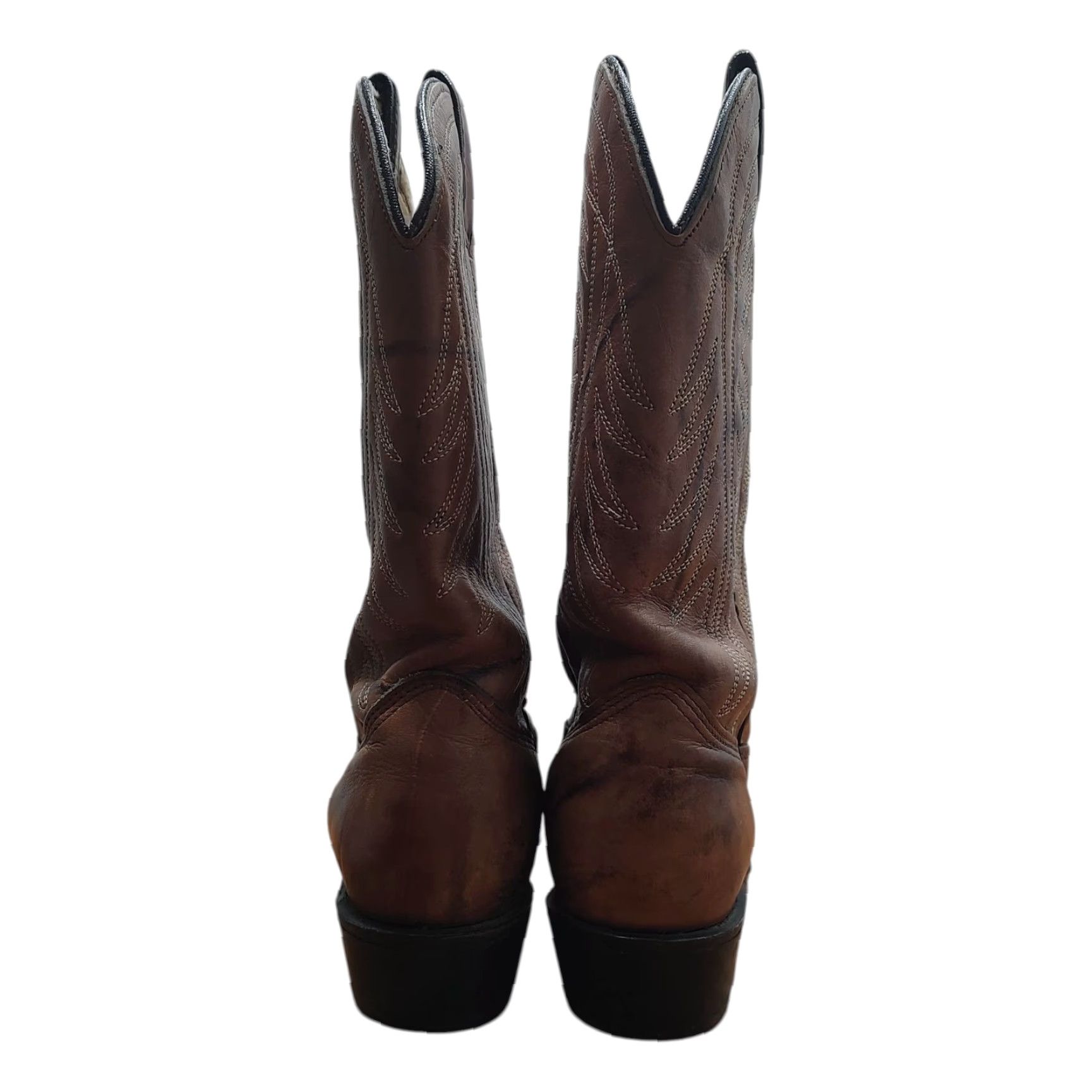 Wrangler VINTAGE Wrangler Western Boots Leather Brown N 7.5 USA Made Boots Women Mid-Calf Almond Toe Western Mu Size US 8 / IT 38 - 7 Thumbnail
