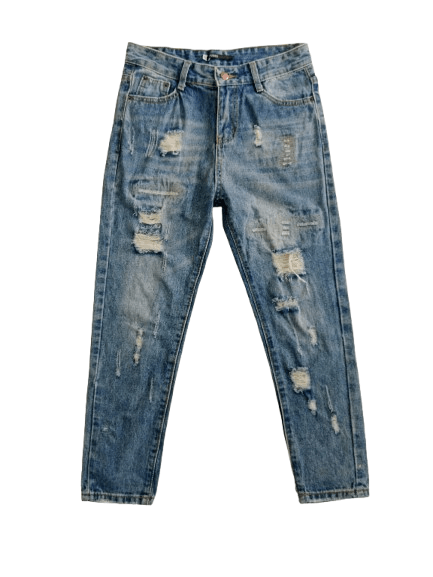 Japanese Brand SPINNS Distressed Jeans For Women Nice Style Size 29" - 1 Thumbnail