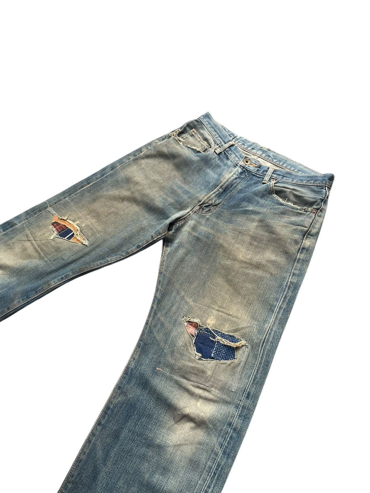 Edwin Vintage Edwin 505XX Selvedge Distresed Denim Size US 33 - 3 Thumbnail