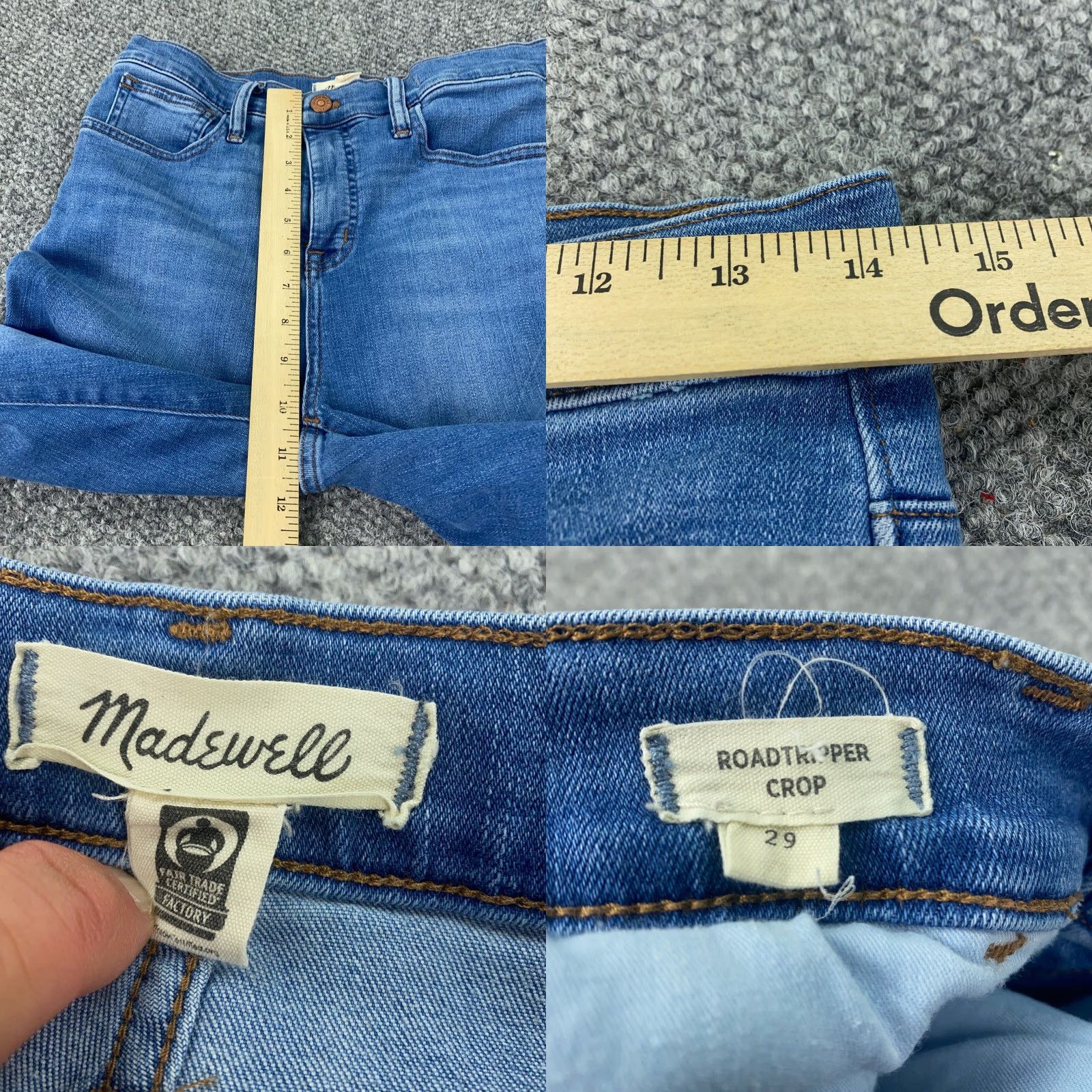 Madewell Madewell Jeans Capri Womens Size 29 Blue High Rise Road Tripper Crop Raw Hem Size 29" - 8 Thumbnail