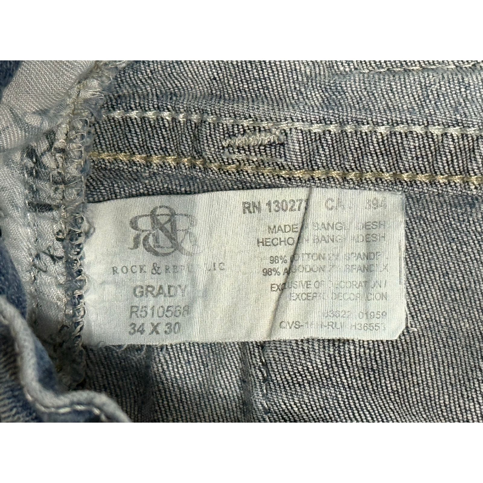 Rock & Republic Rock & Republic Grady Relaxed Straight Jeans 34x30 Size US 34 / EU 50 - 4 Thumbnail