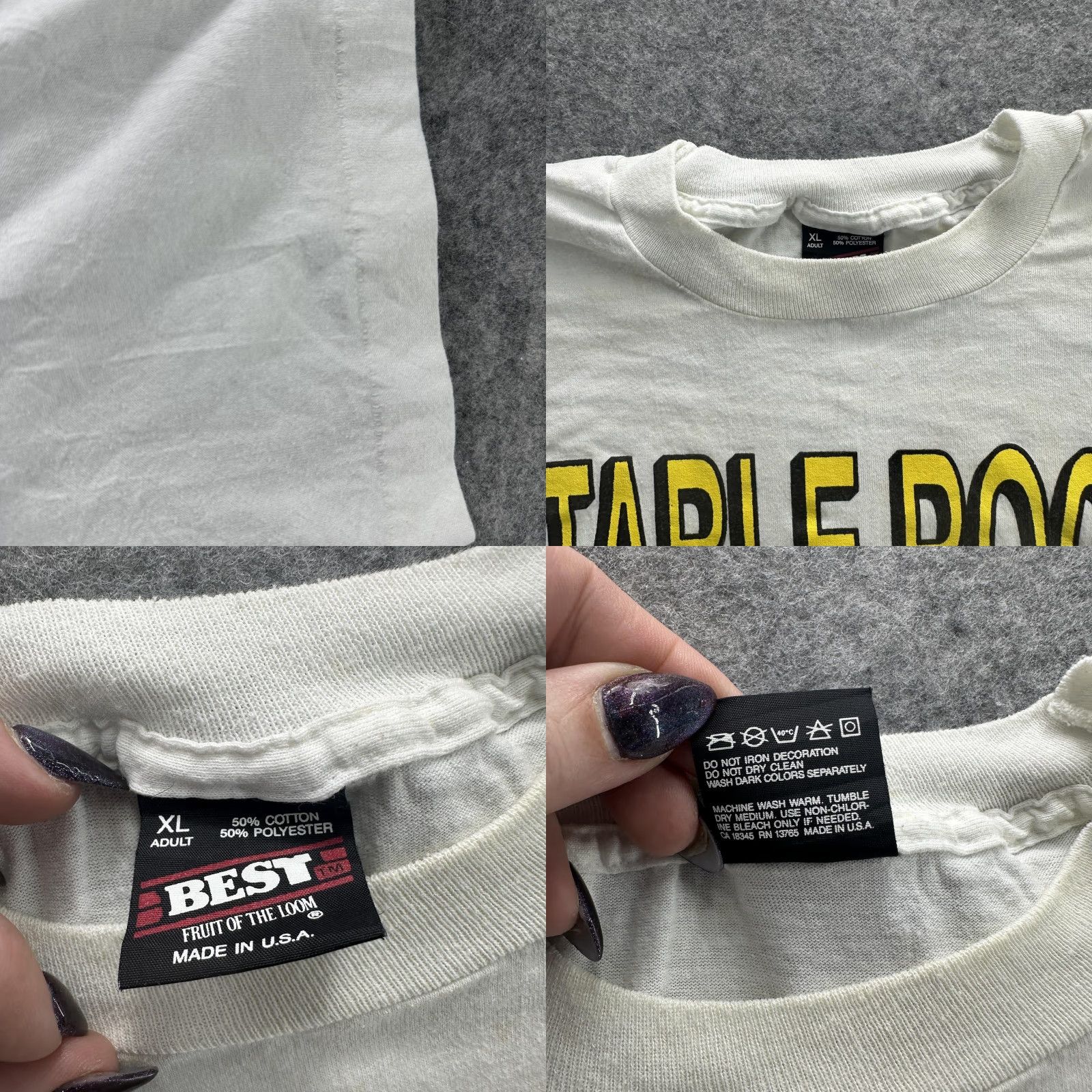 Fruit Of The Loom VINTAGE Table Rock University Shirt Mens XL White Rock, Travel, University, Retro, Souvenir, Branson, Missouri 90s Shirt Mens XL White Size US XL / EU 56 / 4 - 8 Thumbnail