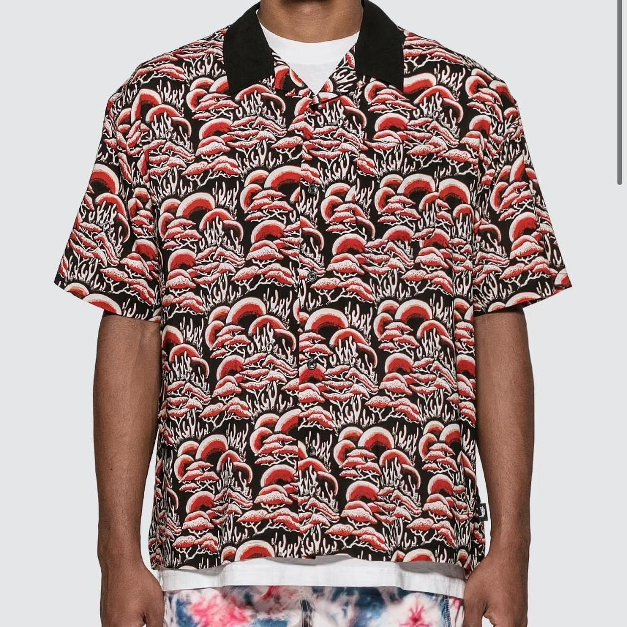 Stussy Stüssy Red & Black Mushroom Print Button Up Size US S / EU 44-46 / 1 - 1 Thumbnail