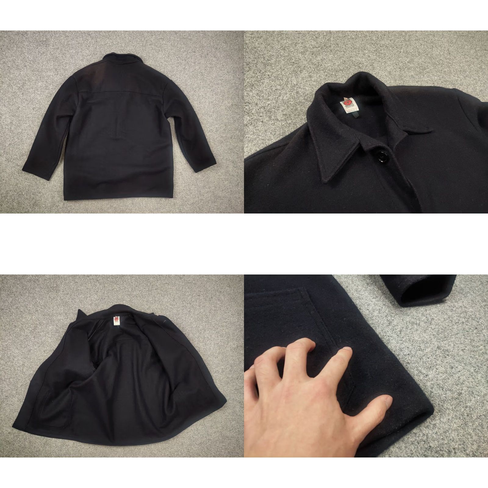 Gloverall VINTAGE Lancashire overall work Jacket XL Black Wool Chore Heavy Wool Jacket Men 90s Army City Classic 85 cm Length Pockets Wool Size US 36 / EU 52 - 10 Thumbnail