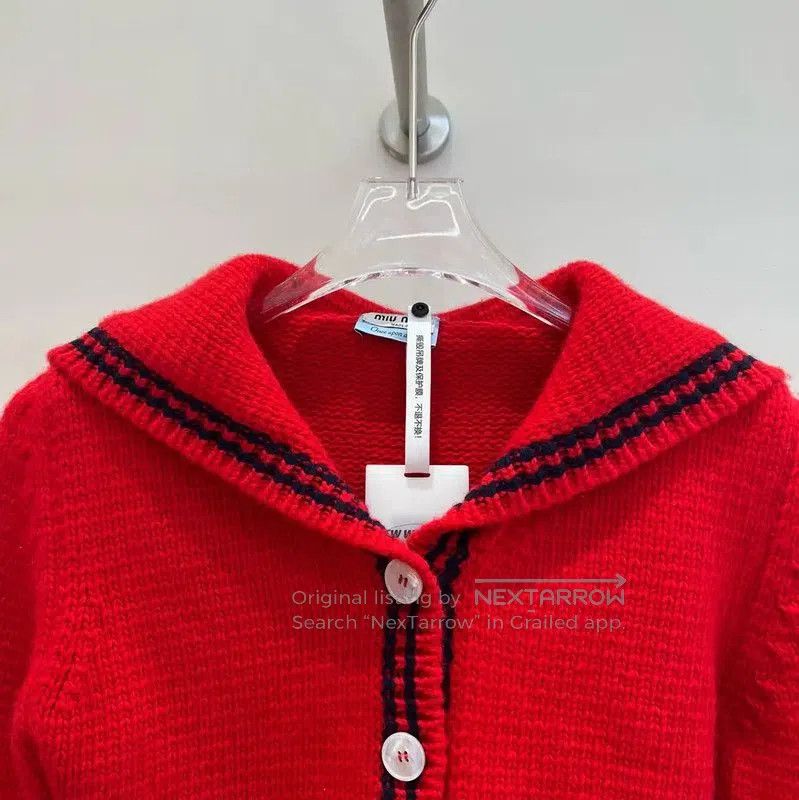 Miu Miu Miu Miu Red Wool Logo Knit Sweater . Size S / US 4 / IT 40 - 3 Thumbnail