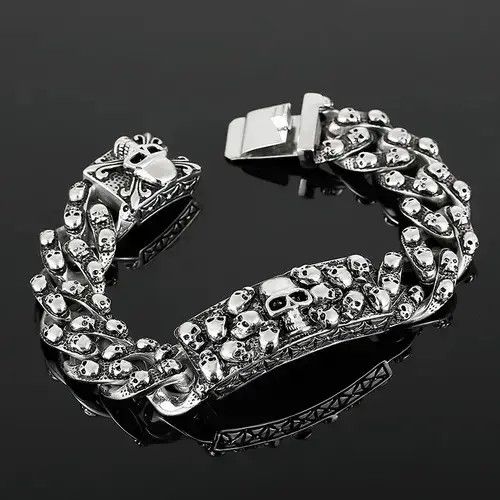 Jewelry Retro Skull Bracelets in Silver, Men's