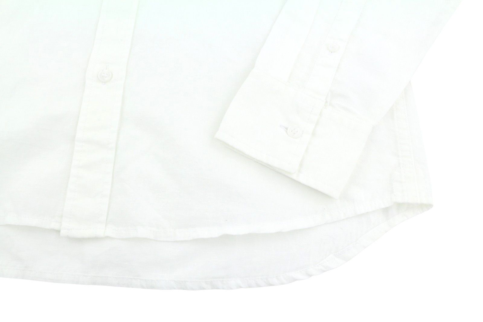 Calvin Klein M White Linen Blend Spread Neck 87675 Size US M / EU 48-50 / 2 - 5 Thumbnail