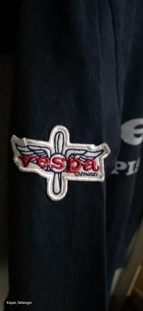 Japanese Brand Vespa Piaggio Long Sleeve Racing Stripe Logo Shirt Size US M / EU 48-50 / 2 - 7 Thumbnail