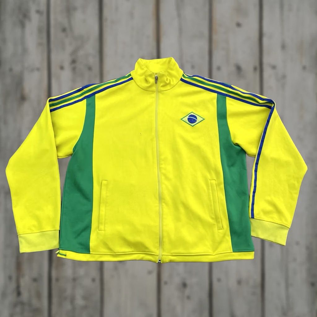 Adidas Adidas Yellow Track Jacket Mens 2XL Brazil National Team 2006 World Cup Soccer Size US XXL / EU 58 / 5 - 1 Thumbnail
