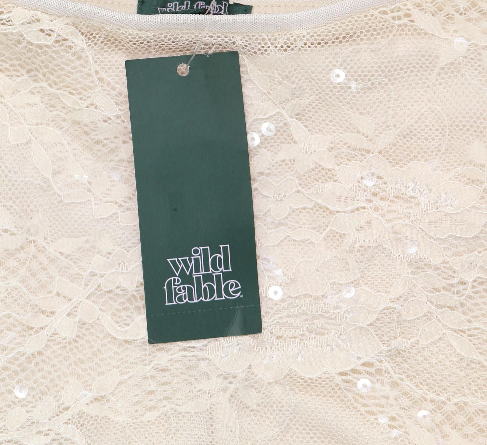 Designer Nwt Wild Fable Womens Lace Midi Skirt Champagne Off White Xs Size 26" / US 2 / IT 38 - 3 Thumbnail