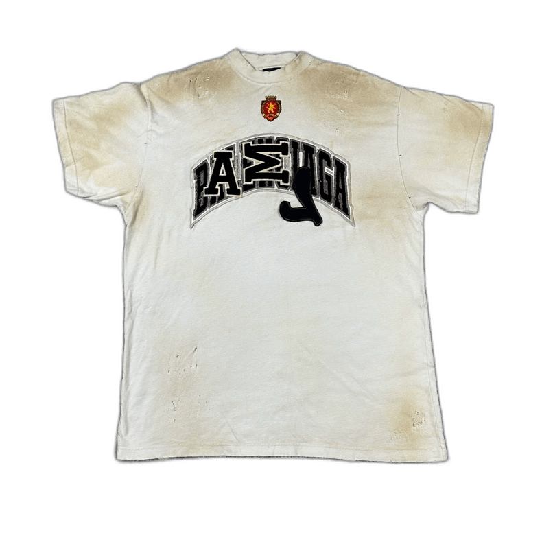トップス BALENCIAGA destroyed mirror logo tshirt Balenciaga Inside Out Mirror Destroyed Cotton T-Shirt in