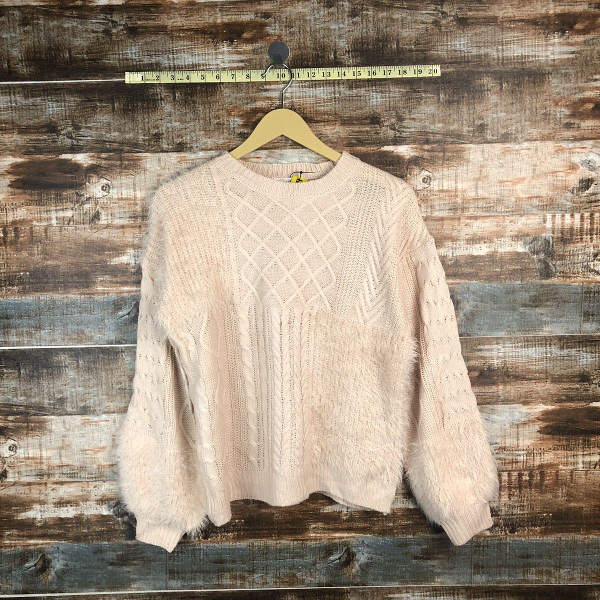 Ehka Shop Pink shaggy fur Knitwear #A1871