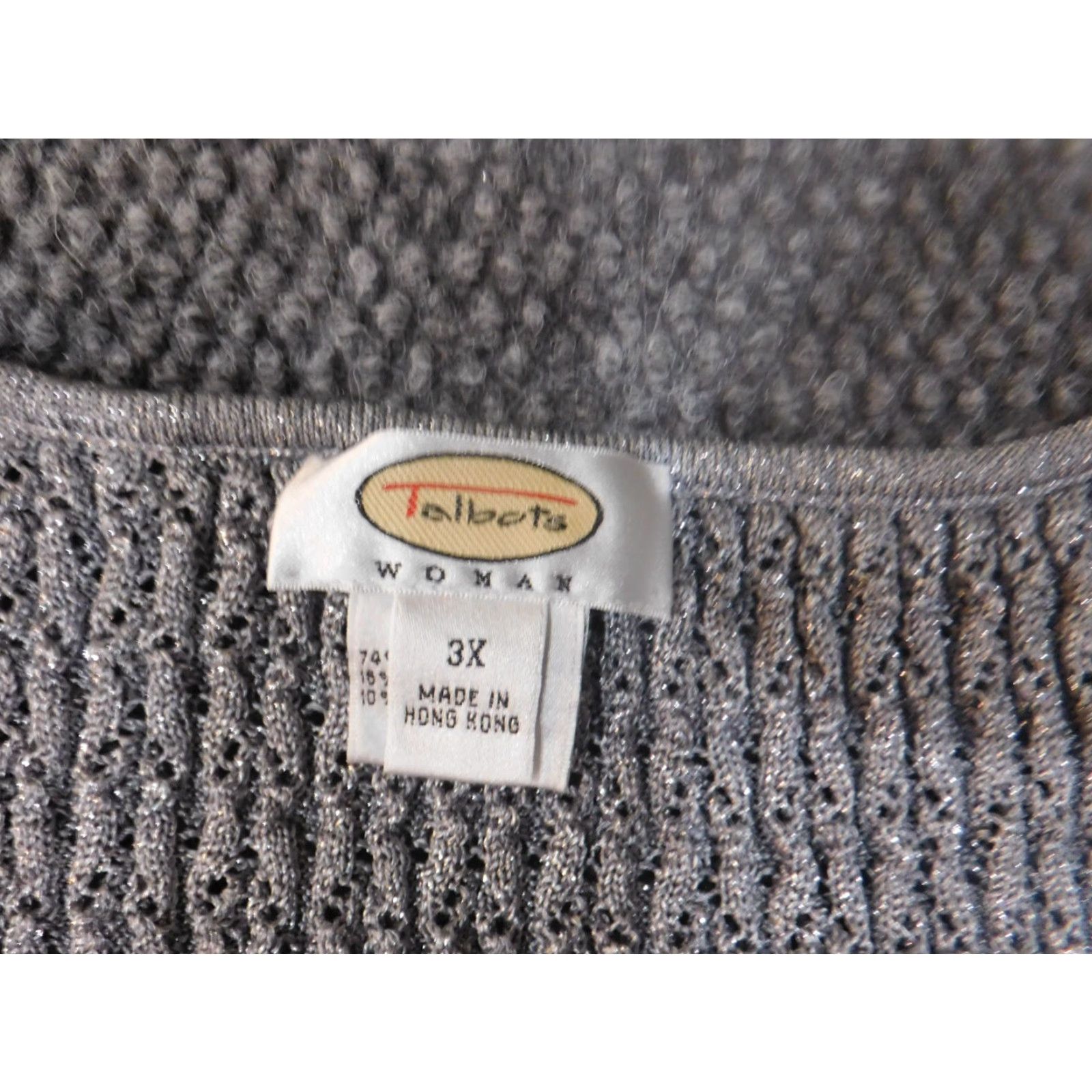 Talbots Talbots Sweater 3X Gray Sleeveless Knit Pullover Womens Lightweight Stretch Polyester Rayon Crew Neck Size XXL / US 16-18 / IT 52-54 - 4 Thumbnail