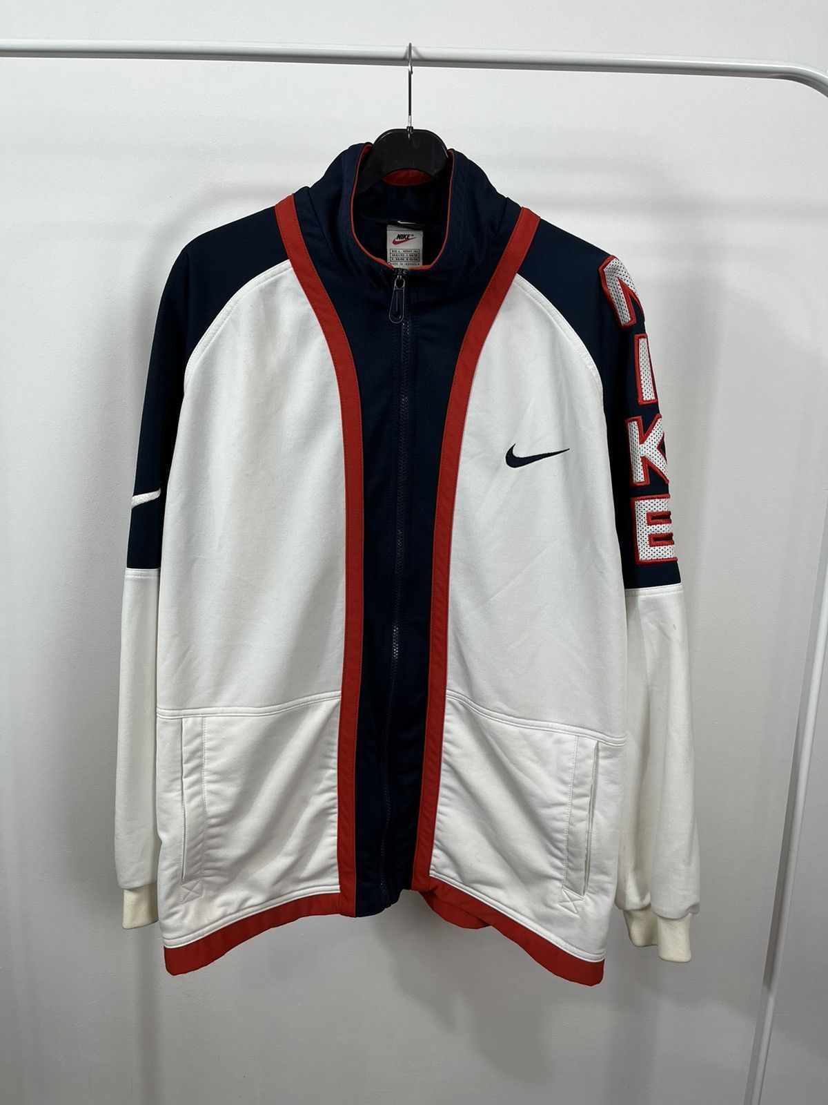 Nike × Vintage NIKE SWOOSH LOGO RETRO Y2K 90’S TRACK JACKET Size US L / EU 52-54 / 3 - 1 Thumbnail