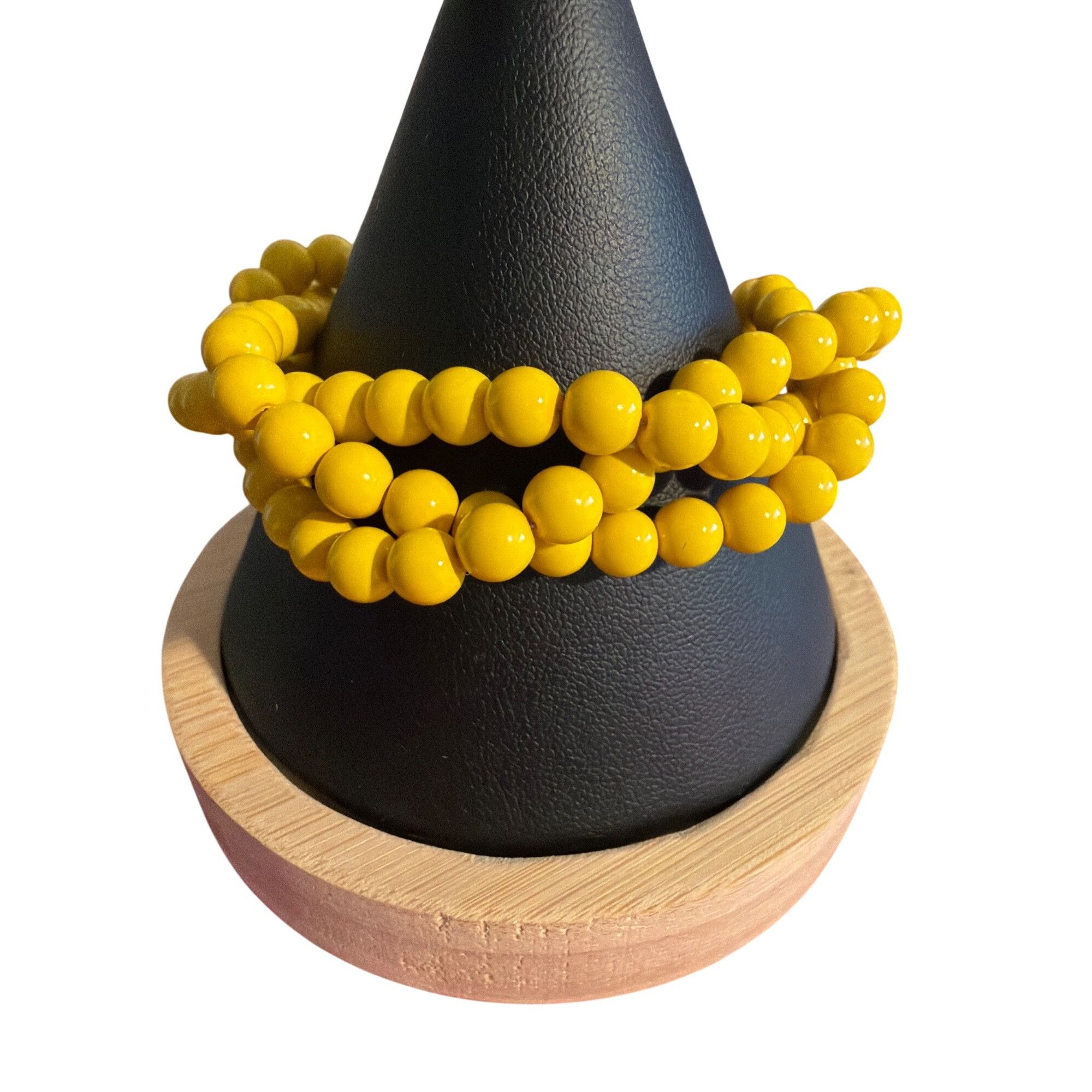Other Vintage Multi Strand Yellow Bead Braided Bracelet Lobster Cl Size ONE SIZE - 1 Thumbnail