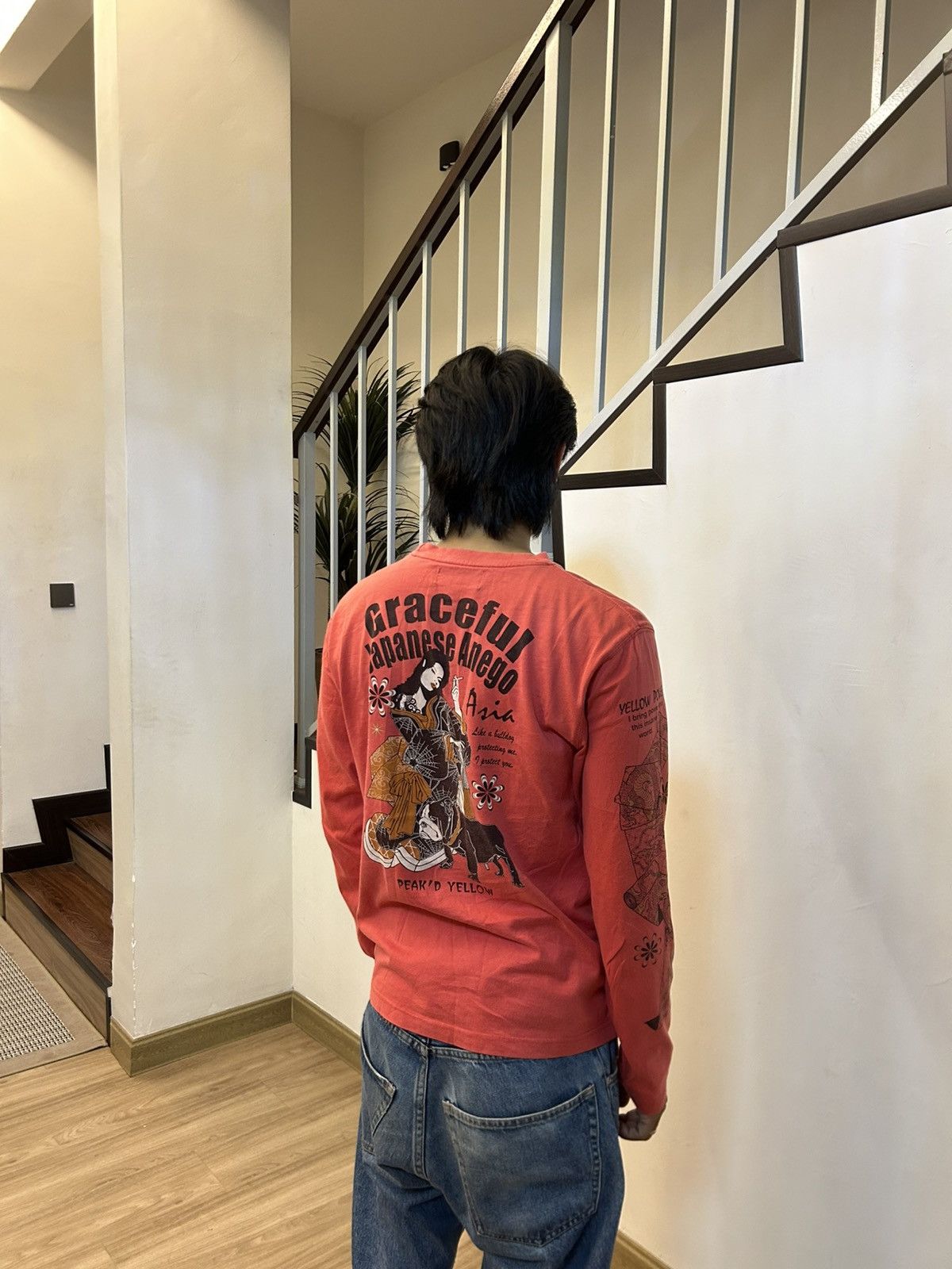 Japanese Brand Peaked Yellow "Graceful Japanese Anego" Long Sleeve Tee Size US S / EU 44-46 / 1 - 1 Thumbnail