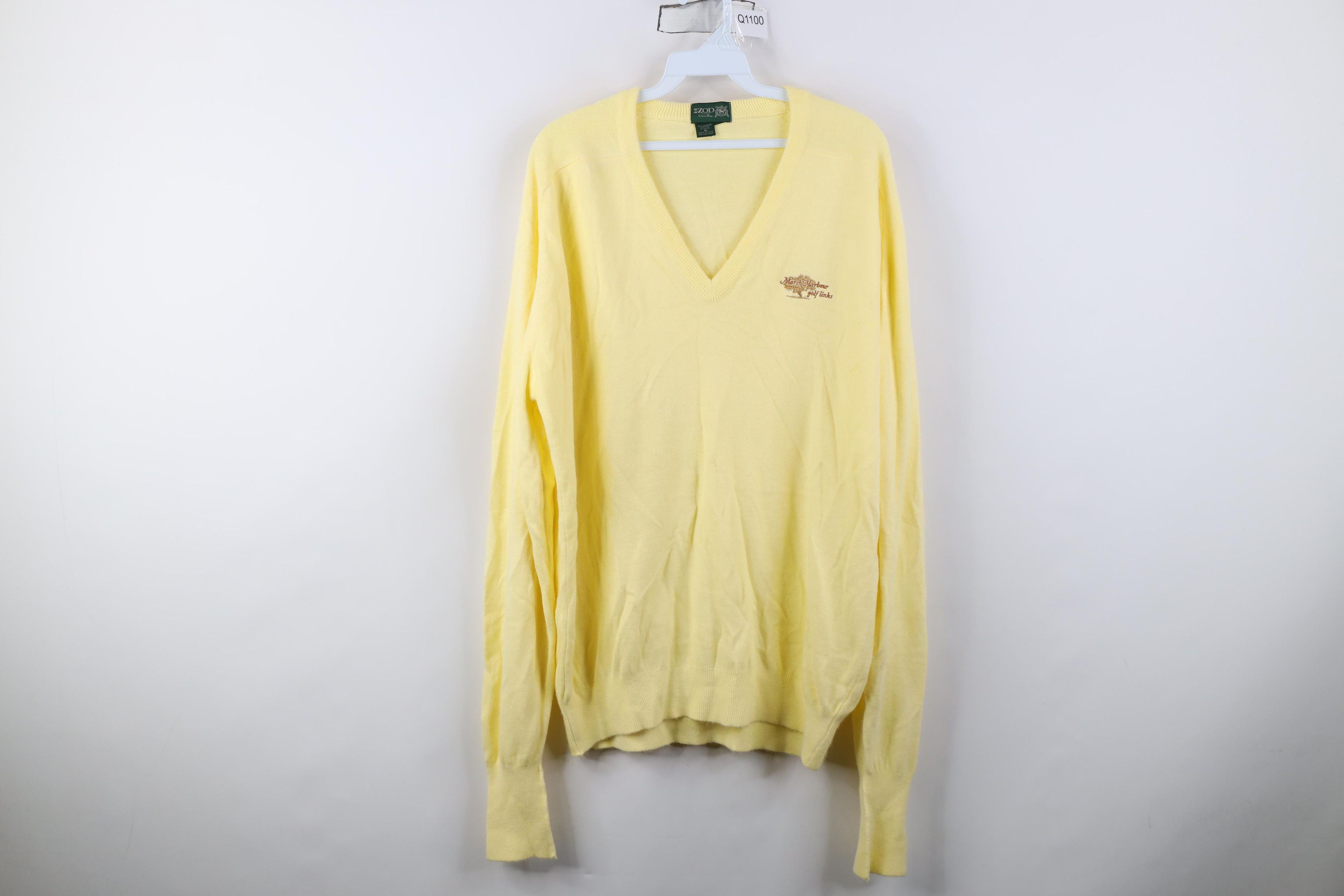 Izod Vintage 80s Izod Harbour Links Soft Knit V-Neck Sweater USA Size US XL / EU 56 / 4 - 1 Thumbnail
