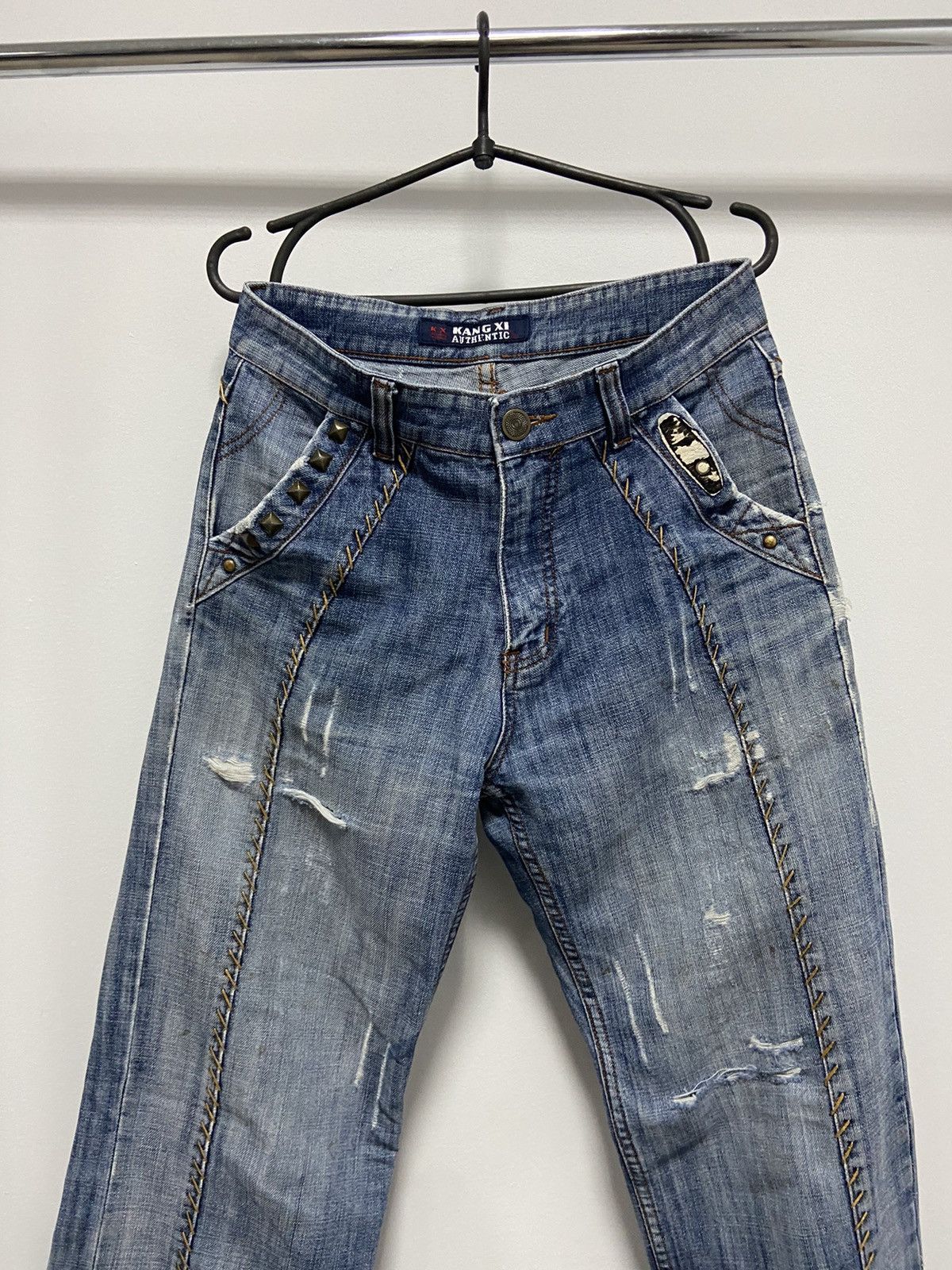 Japanese Brand × Vintage Bucks Dollars jeans Pants Japanese Vintage Small Logo Kang Size US 31 - 5 Thumbnail