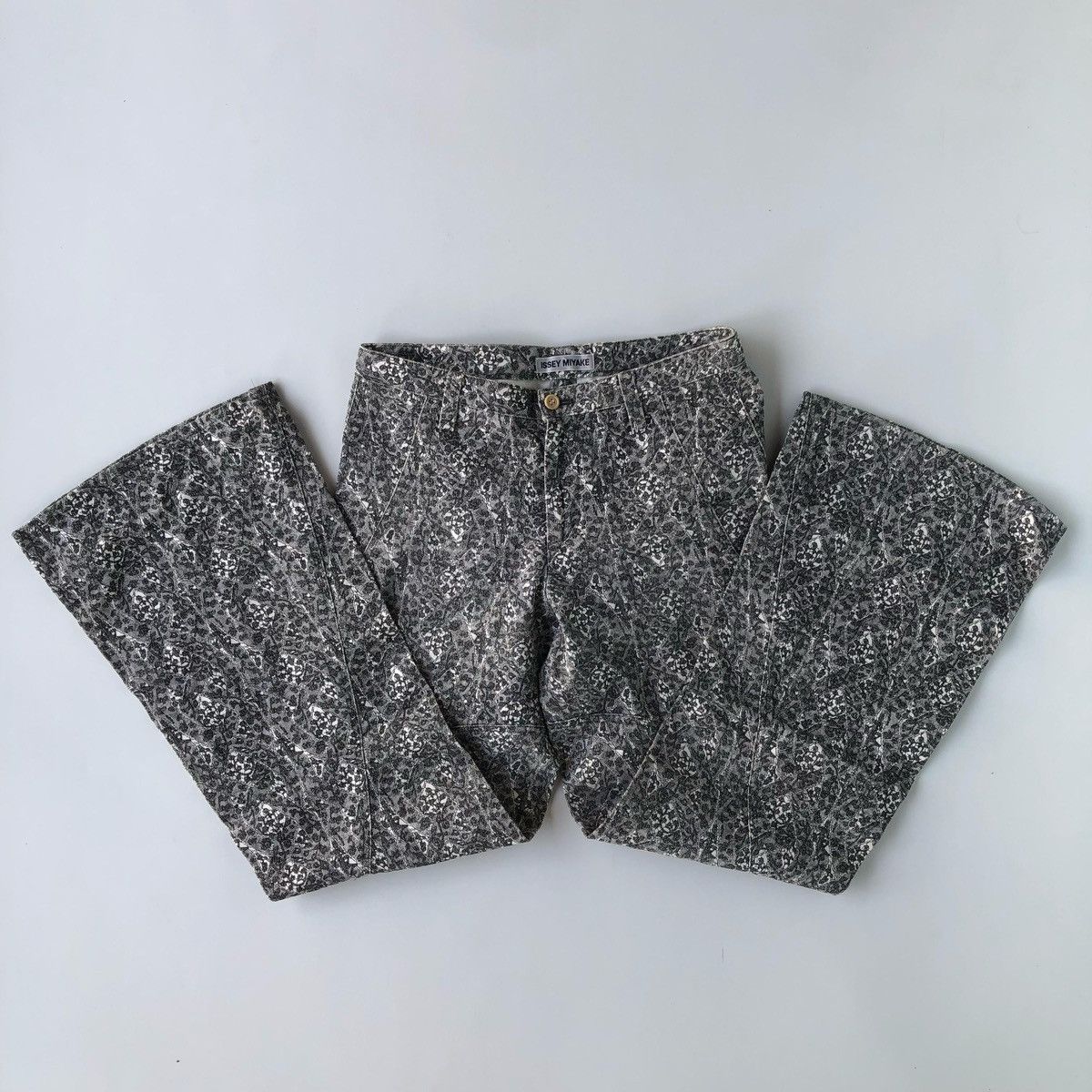 Issey Miyake Vintage 90s Issey Miyake Pattern Bootcut Flare Pants Size US 30 / EU 46 - 3 Thumbnail