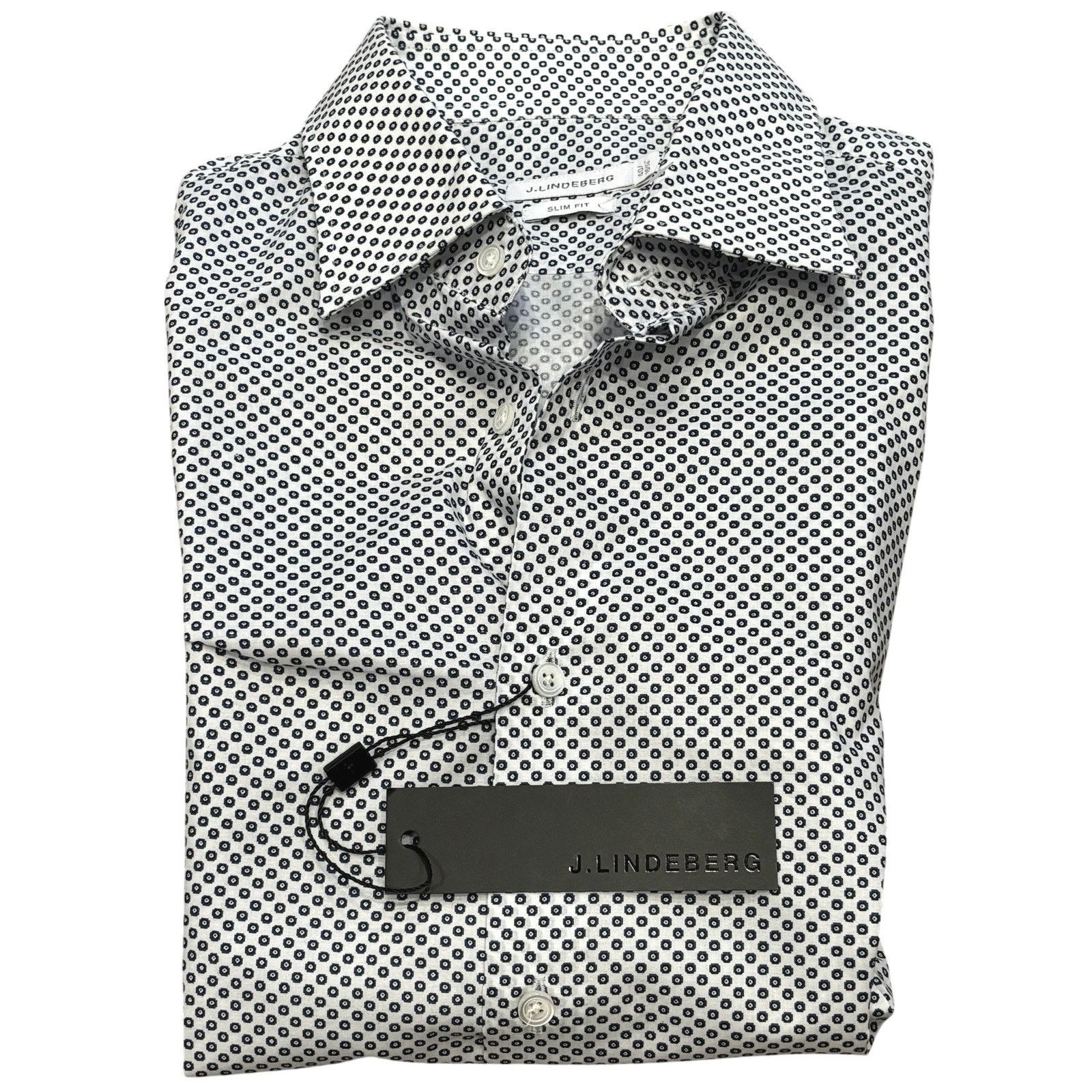 J.Lindeberg J.Lindeberg Slim Fit Shirt Medium White Blue Micro Medallion Size US M / EU 48-50 / 2 - 3 Thumbnail