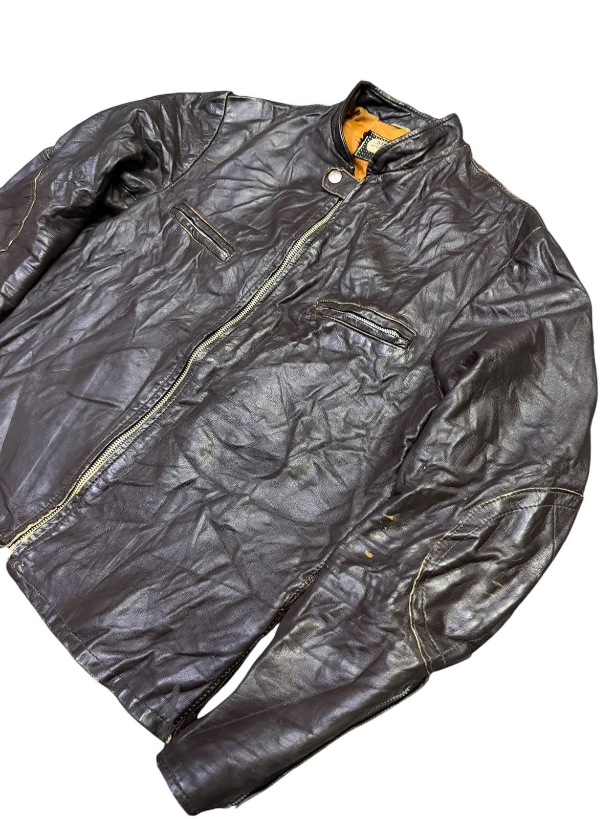 Leather Vintage 60s Shield Sportswear Ltd Leather Biker Jacket Size US S / EU 44-46 / 1 - 2 Thumbnail