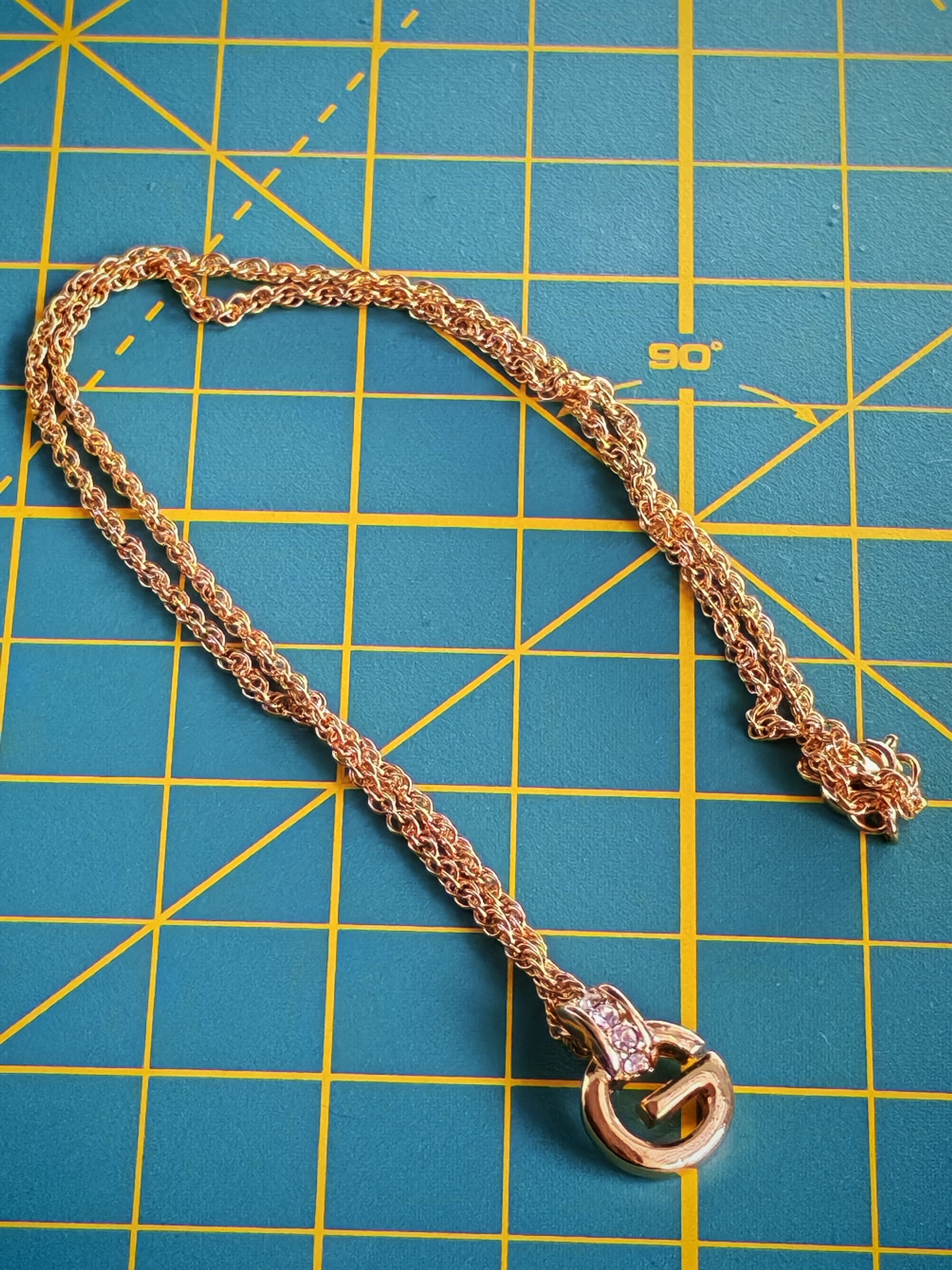 Givenchy Givenchy G logo rhinestone vintage necklace GP metal (brass) Size ONE SIZE - 6 Thumbnail