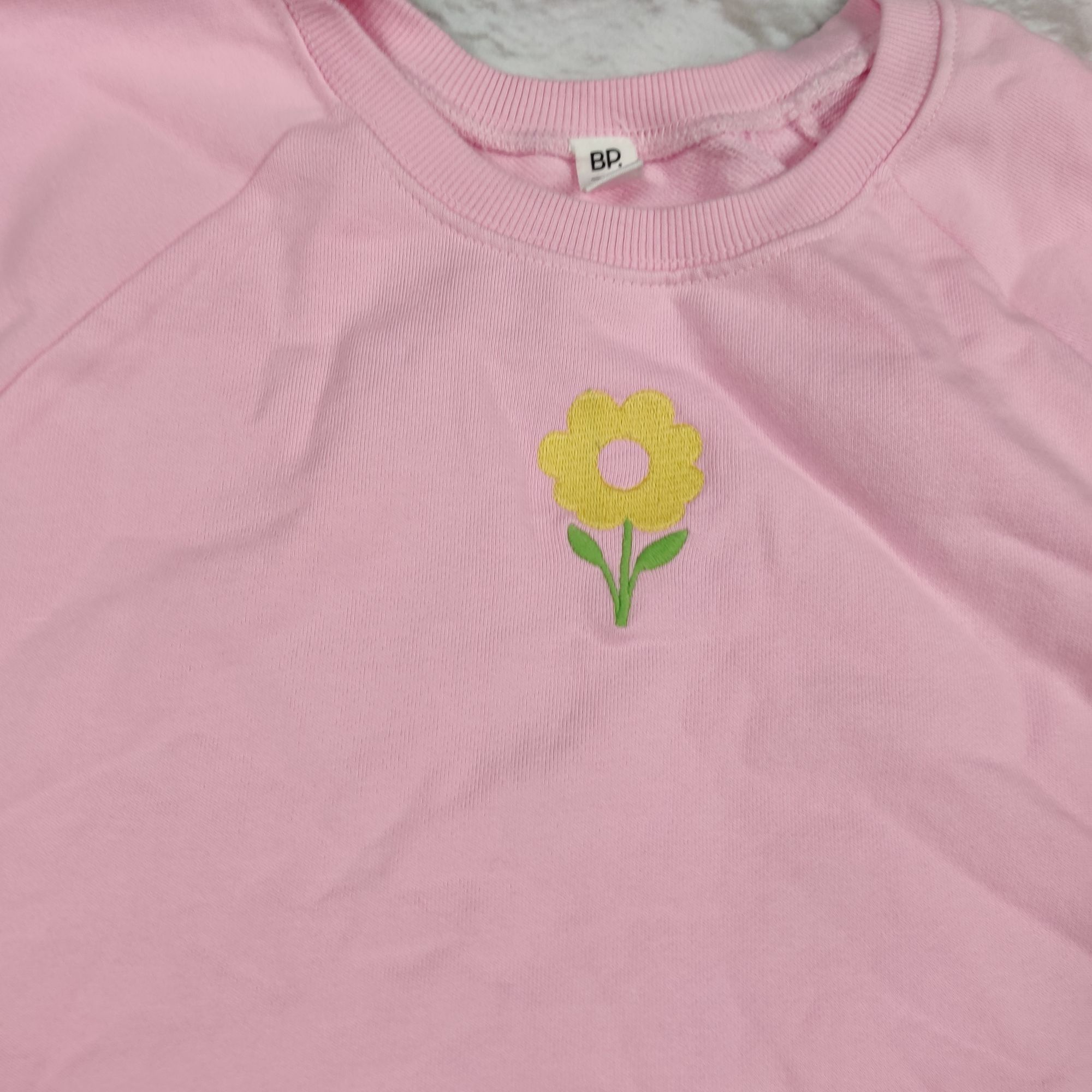 BP. BP. Organic Cotton Crop Sweatshirt L Pink Embroidered Barbie Size L / US 10 / IT 46 - 5 Thumbnail