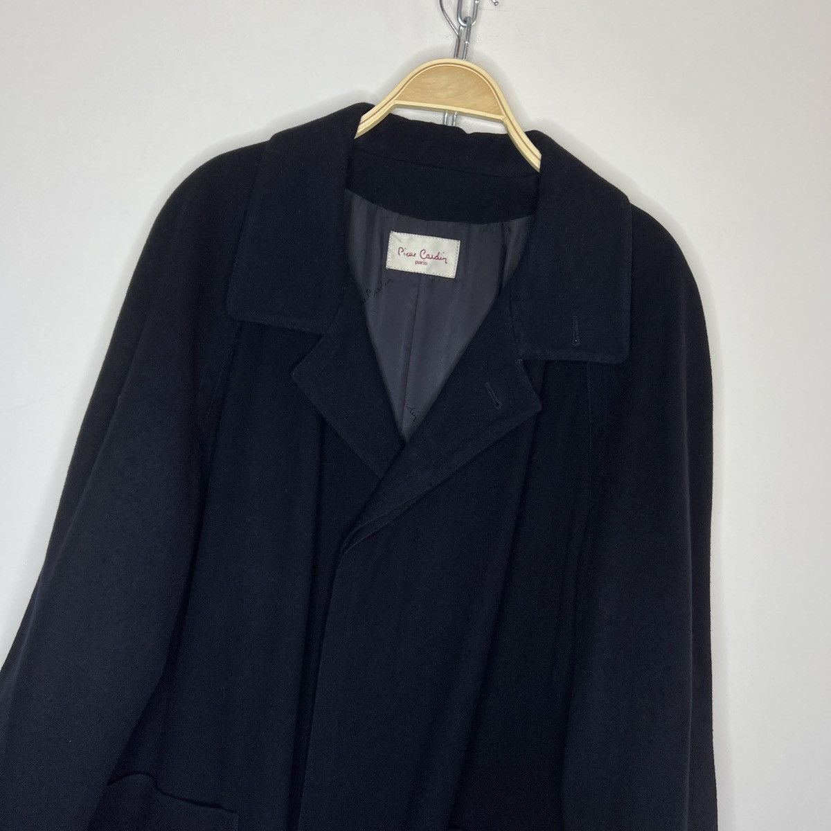 Pierre Cardin × Vintage Vintage Pierre Cardin Wool Cashmere Navy Long Coat Size US L / EU 52-54 / 3 - 4 Thumbnail
