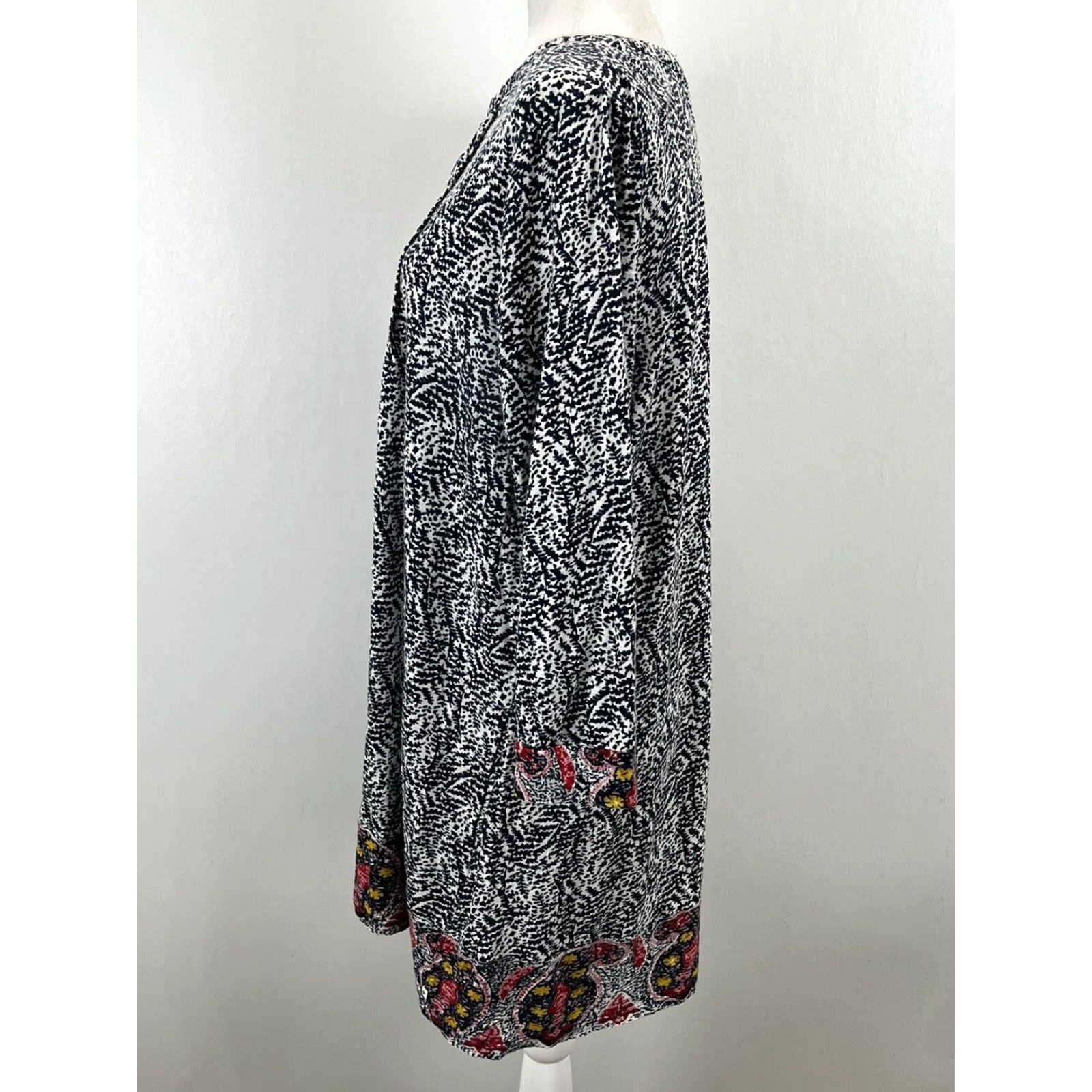 Lucky Brand LUCKY BRAND Dress Shift Boho Multicolor Cotton Women L Short Sleeve Short Dress Bohemian 2000s? Size L / US 10 / IT 46 - 2 Thumbnail